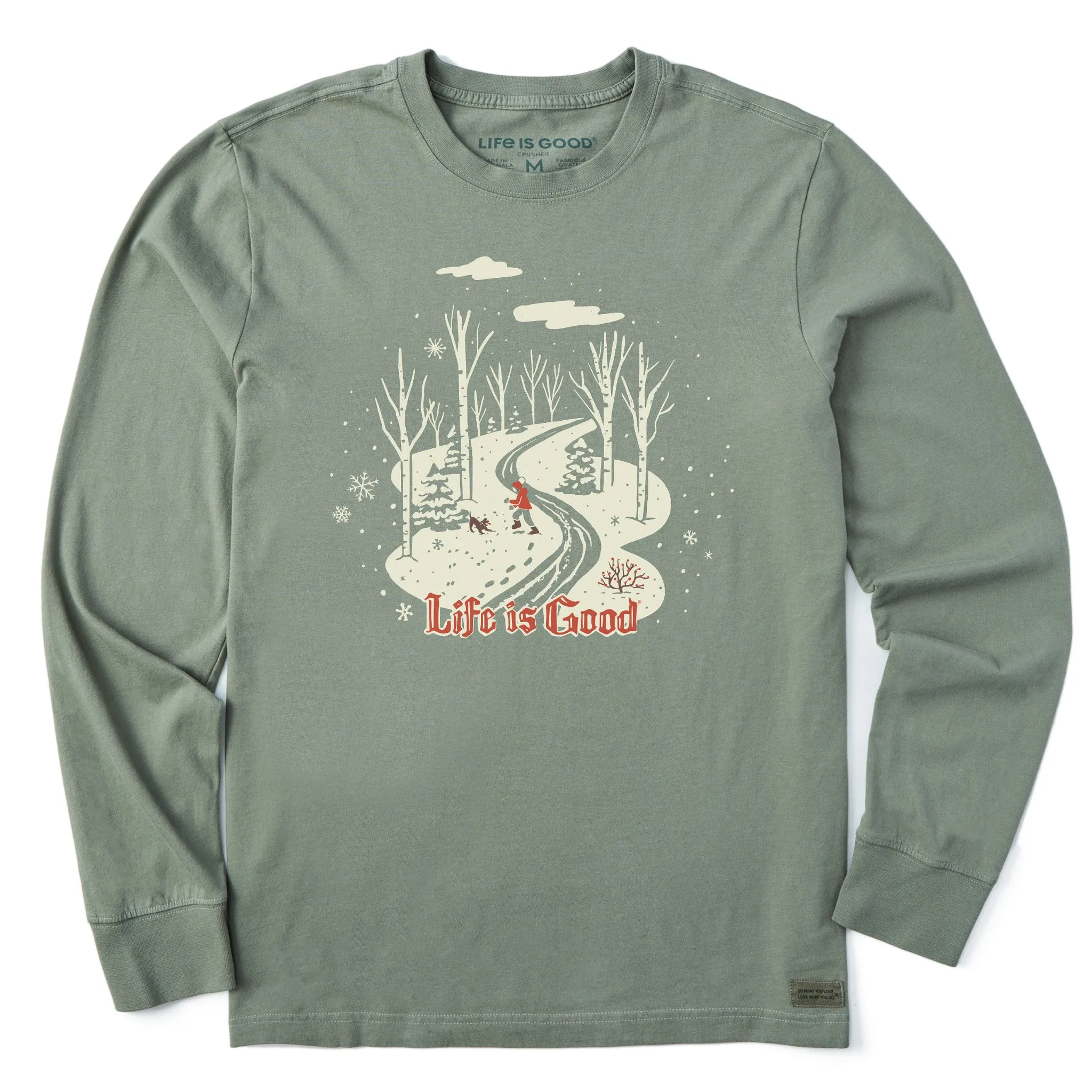 Men's Nostalgic Winter Day Long Sleeve Crusher Tee Life is Good