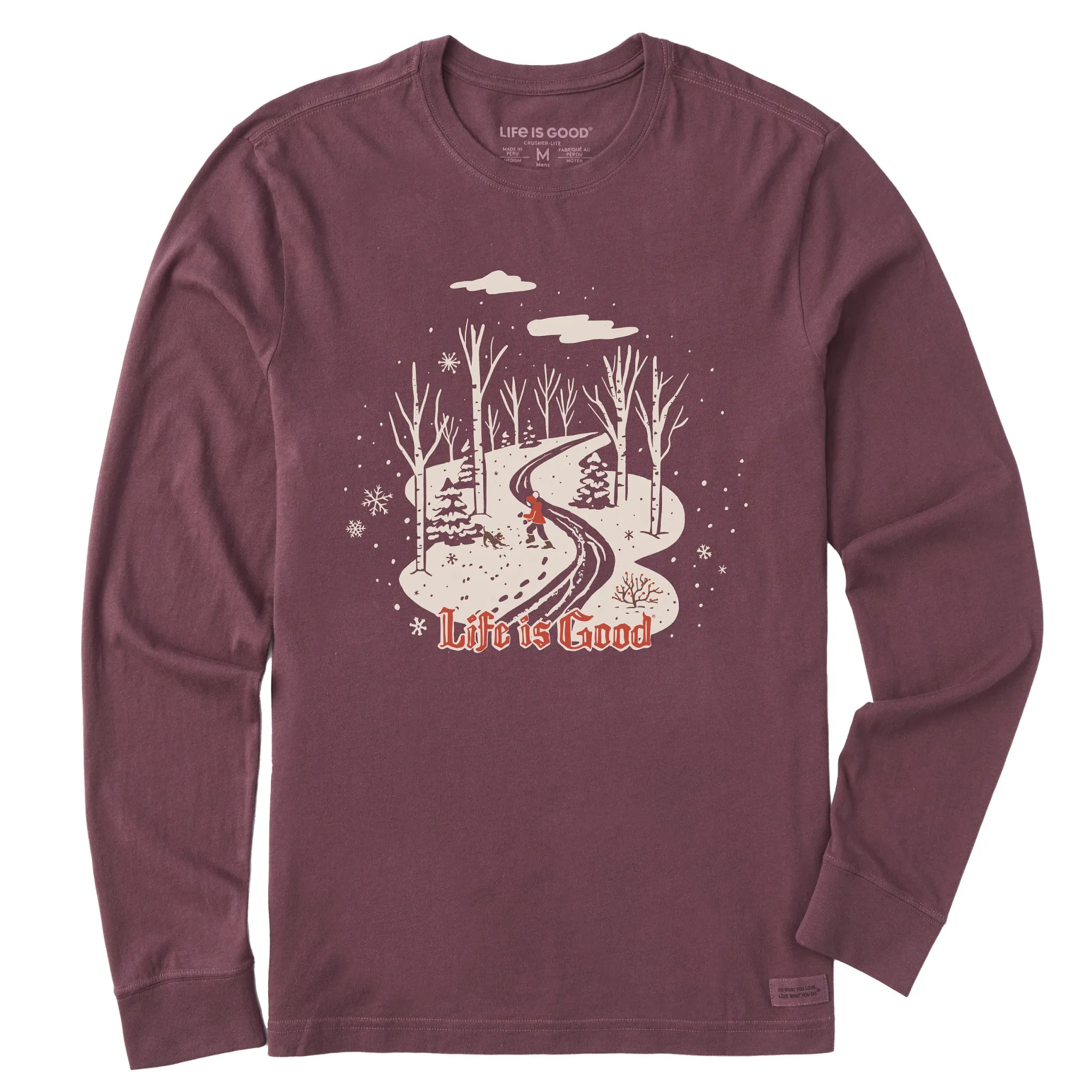 Men's Nostalgic Winter Day Long Sleeve Crusher Tee Life is Good