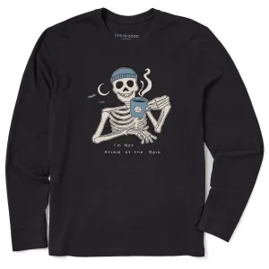 Men's Not Afraid Skeleton Long Sleeve Crusher Tee Life is Good