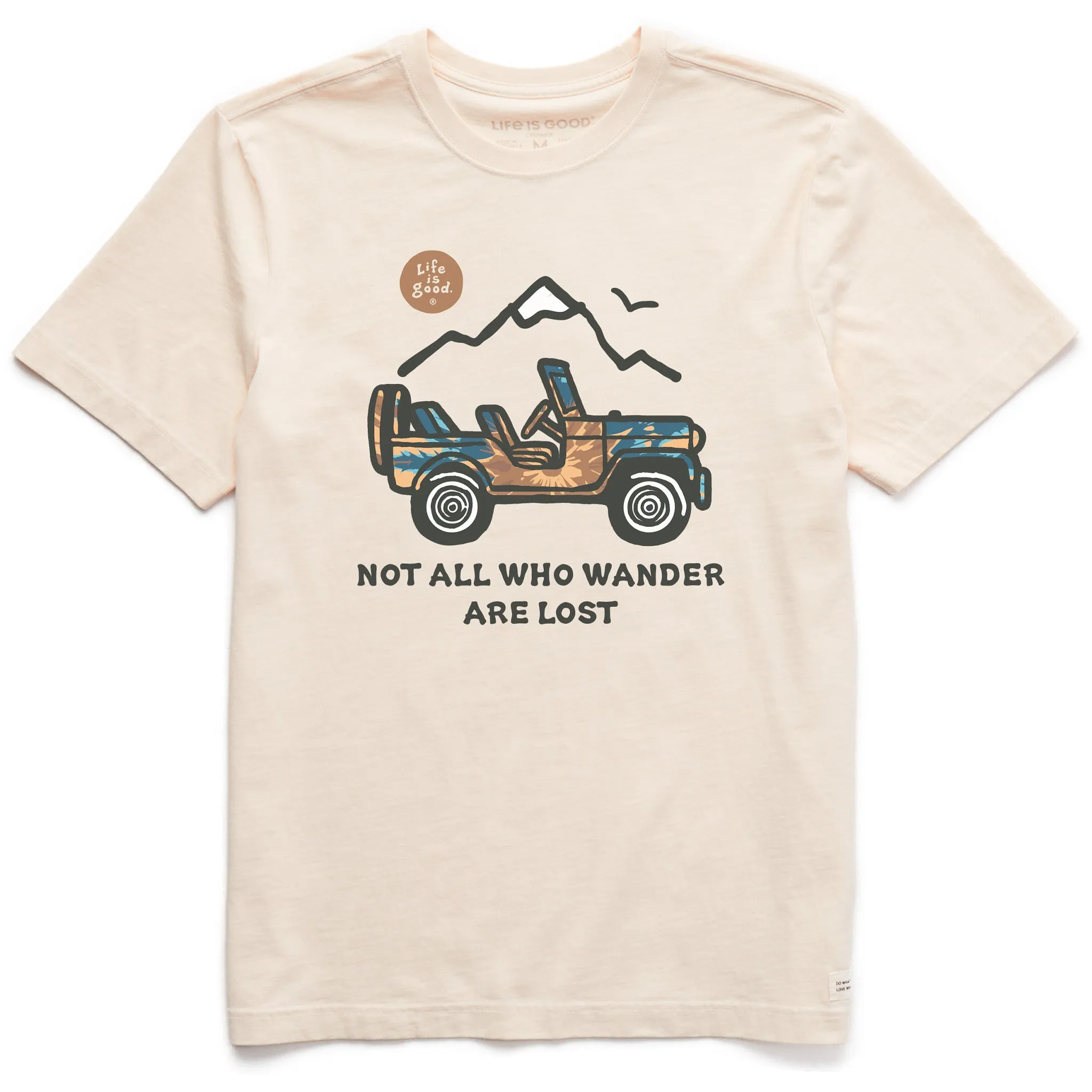 Men's Not All Who Wander Jeep Tie dye Short Sleeve Crusher Tee Life is Good