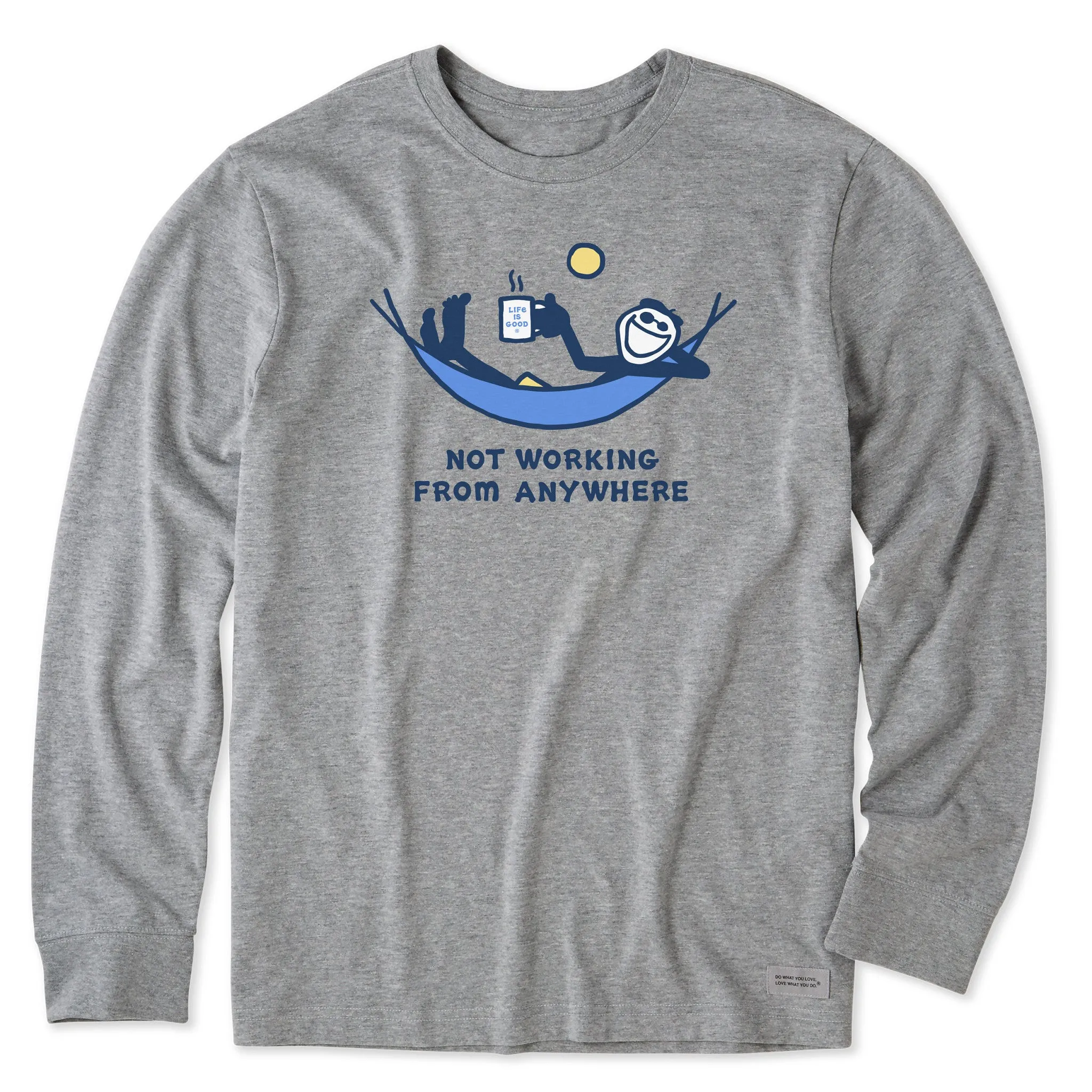 Men's Not Working Hammock Long Sleeve Crusher Tee Life is Good