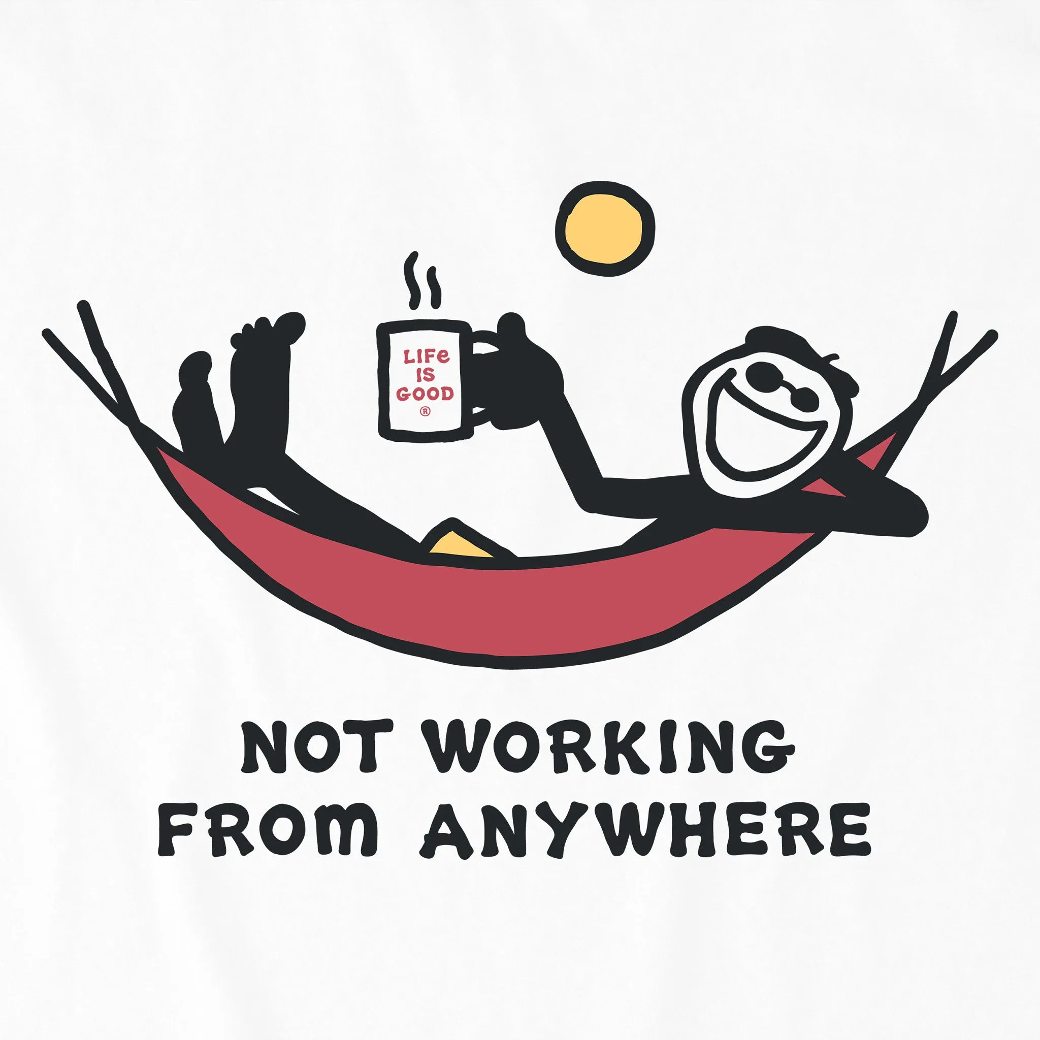 Men's Not Working Hammock Long Sleeve Crusher Tee Life is Good