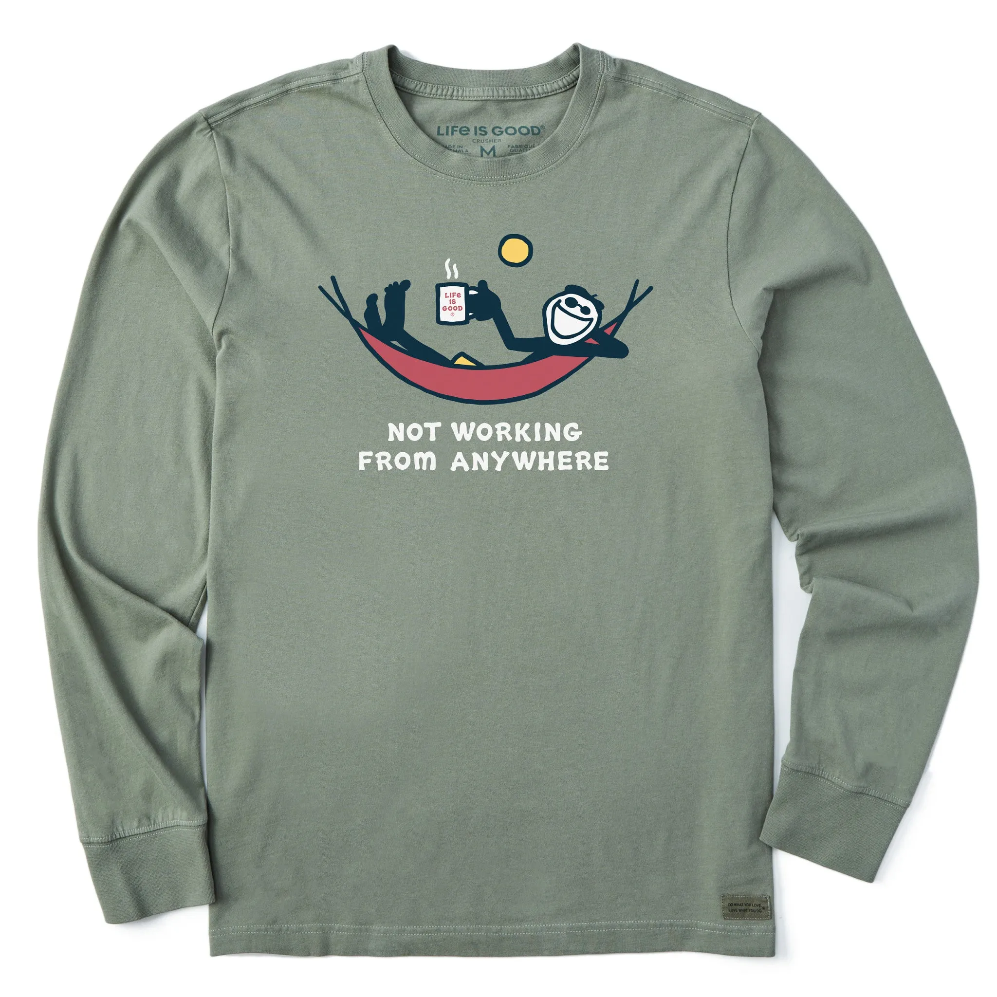 Men's Not Working Hammock Long Sleeve Crusher Tee Life is Good
