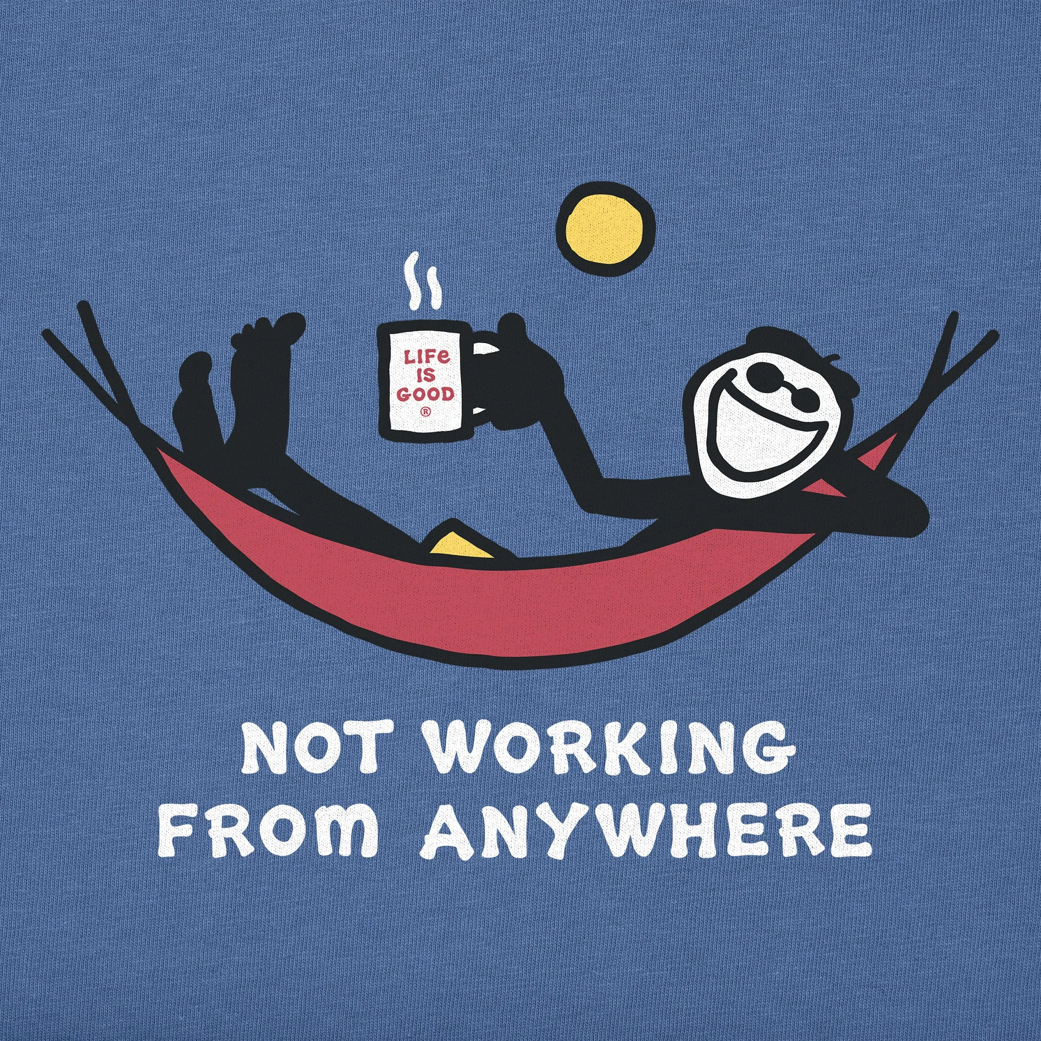 Men's Not Working Hammock Long Sleeve Crusher Tee Life is Good