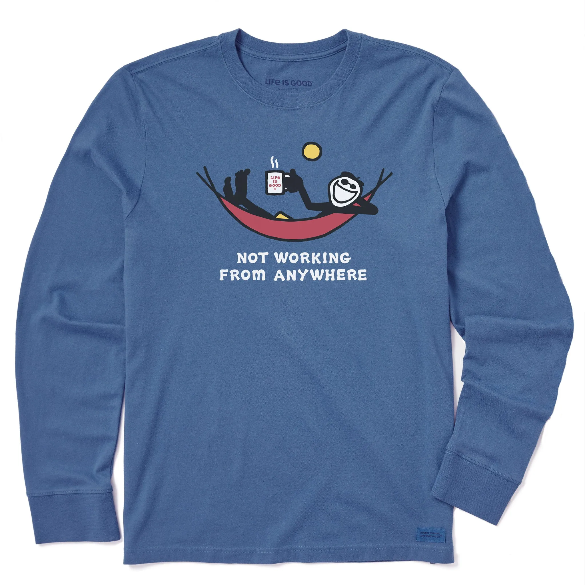 Men's Not Working Hammock Long Sleeve Crusher Tee Life is Good