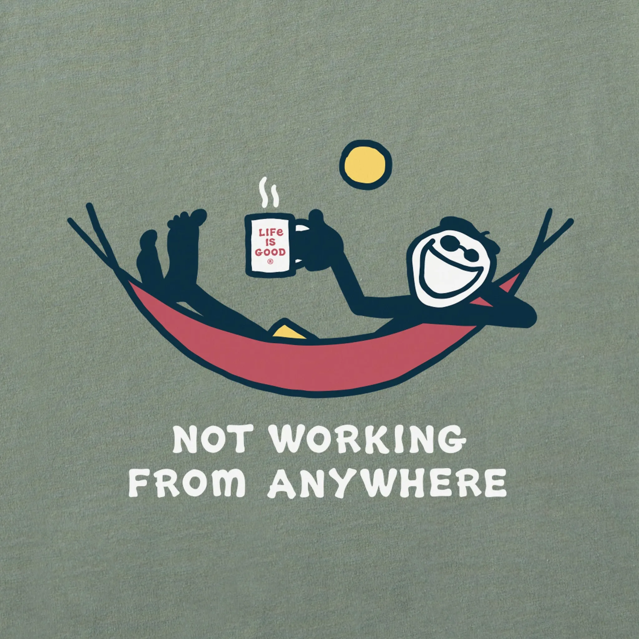 Men's Not Working Hammock Long Sleeve Crusher Tee Life is Good