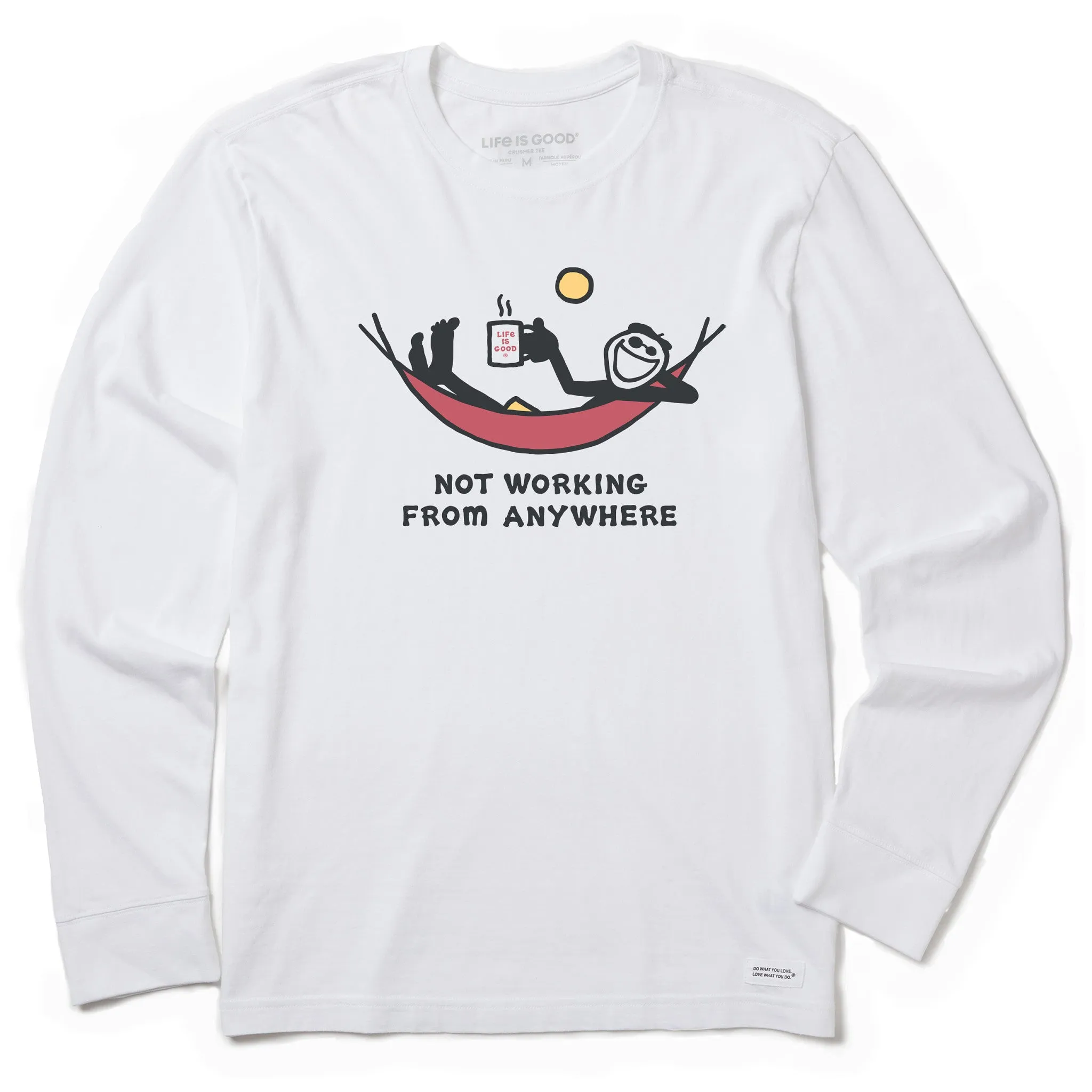 Men's Not Working Hammock Long Sleeve Crusher Tee Life is Good