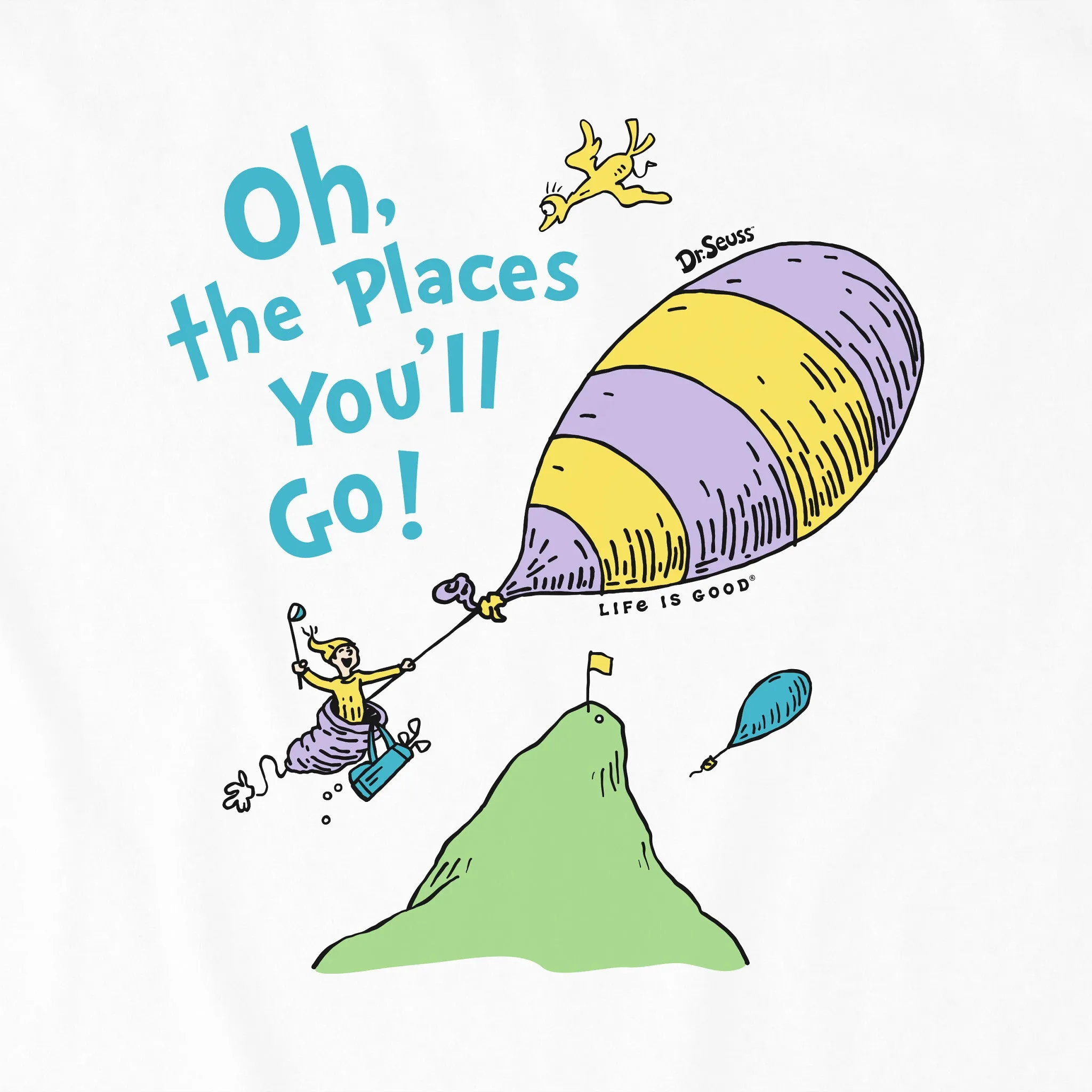 Men's Oh The Places You'll Golf Balloon Short Sleeve Tee Life is Good