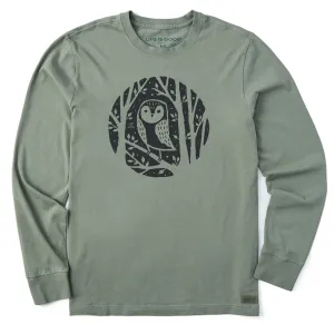Men's Owl in the Trees Long Sleeve Crusher Tee Life is Good