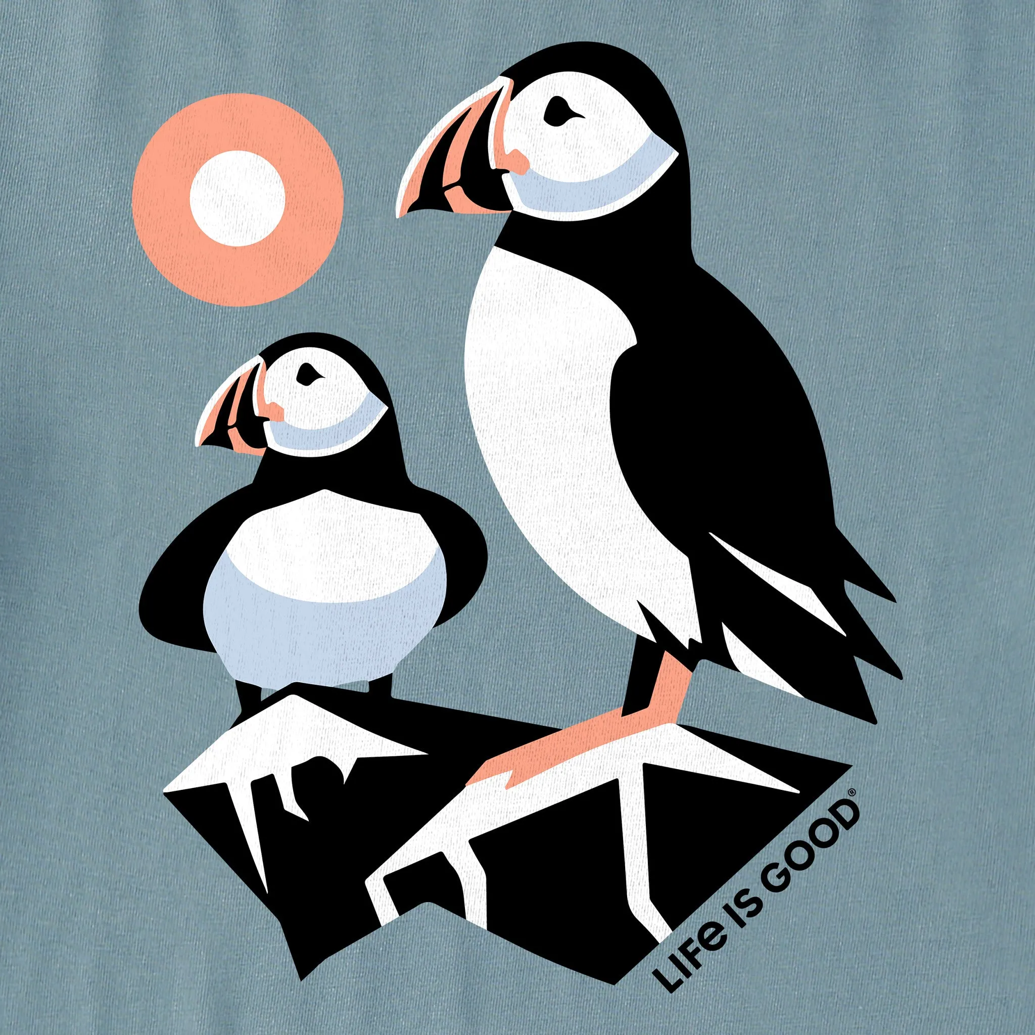 Men's Pair of Puffins Short Sleeve Crusher Tee Life is Good