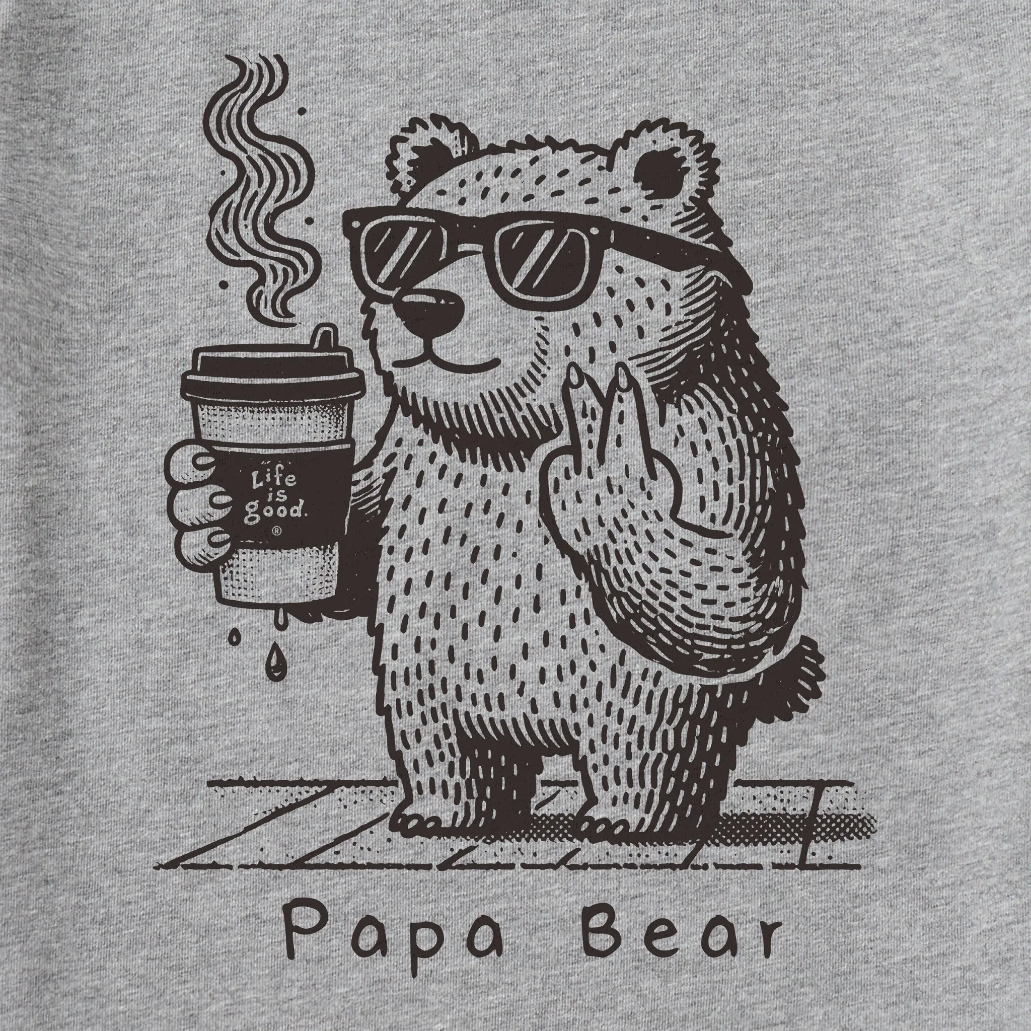 Men's Papa Bear with Coffee Short Sleeve Tee Life is Good