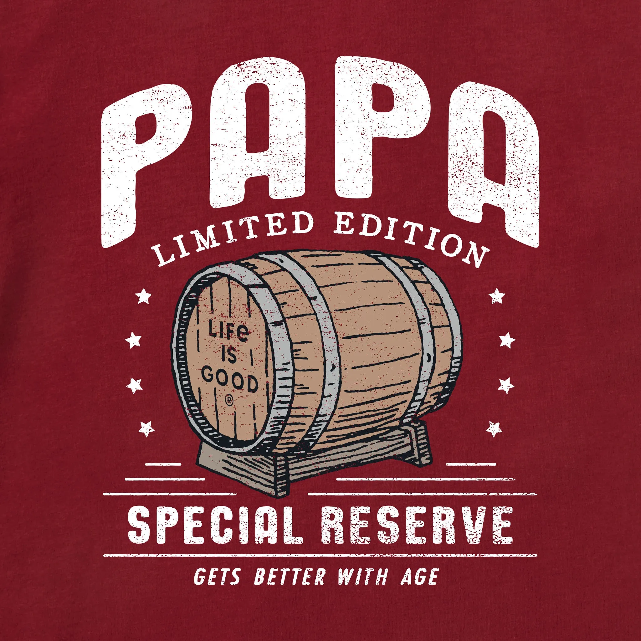 Men's Papa Whiskey Barrel Short Sleeve Crusher Tee Life is Good