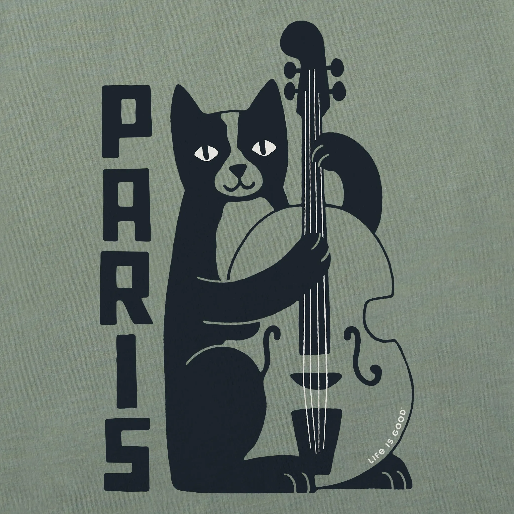 Men's Paris Jazz Cat Short Sleeve Tee Life is Good