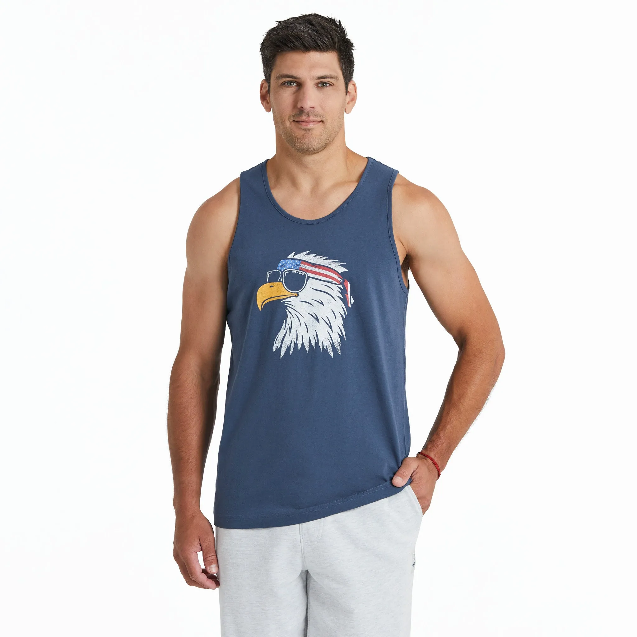 Men's Patriotic Eagle Crusher-LITE Tank Life is Good