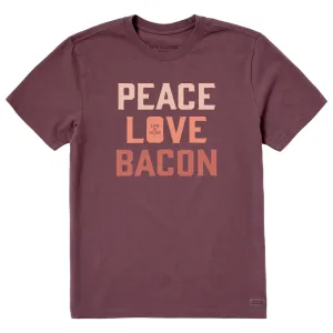 Men's Peace Love & Bacon Short Sleeve Crusher Tee Life is Good