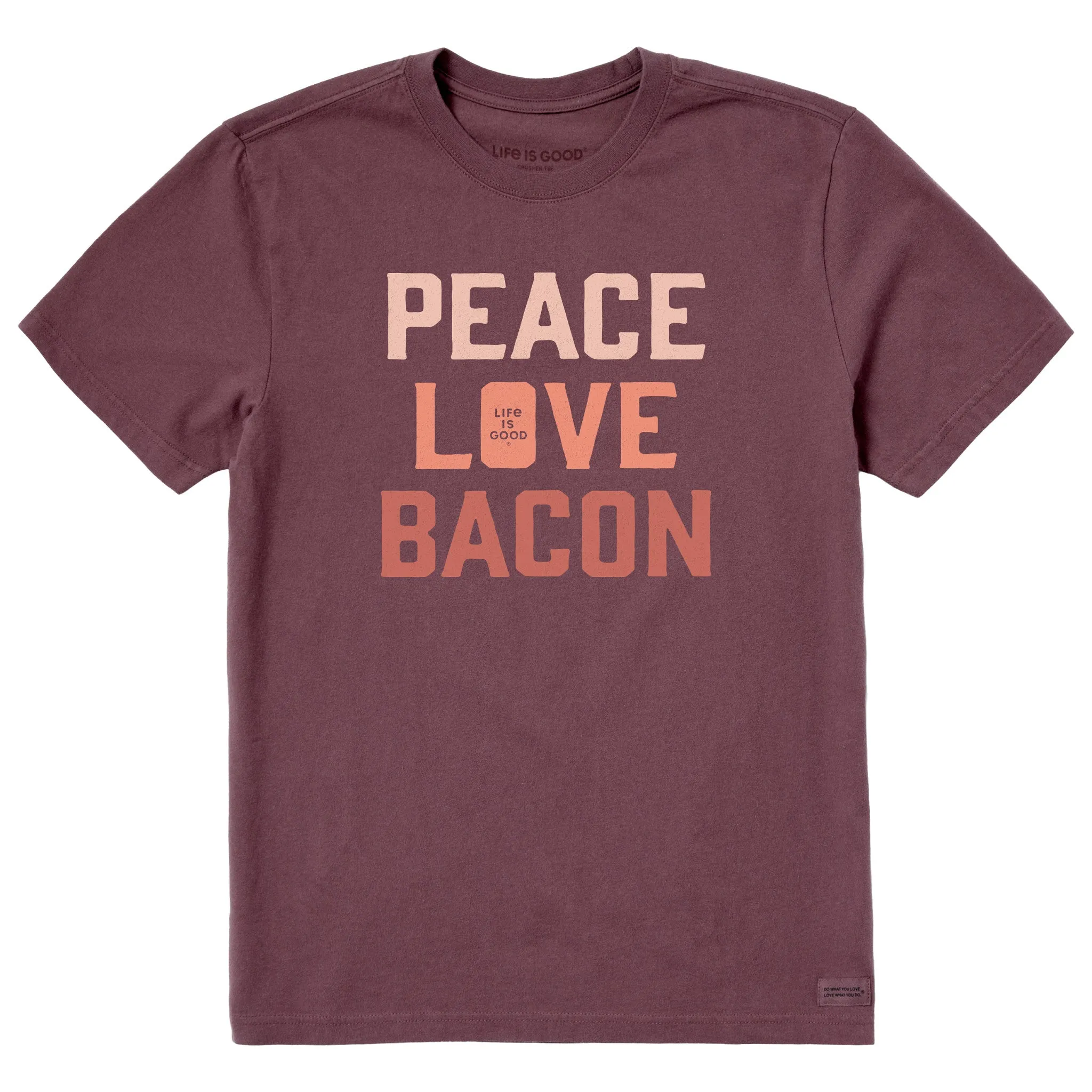 Men's Peace Love & Bacon Short Sleeve Crusher Tee Life is Good