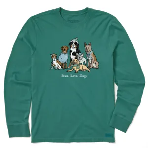 Men's Peace Love Dogs Winter Long Sleeve Crusher Tee Life is Good