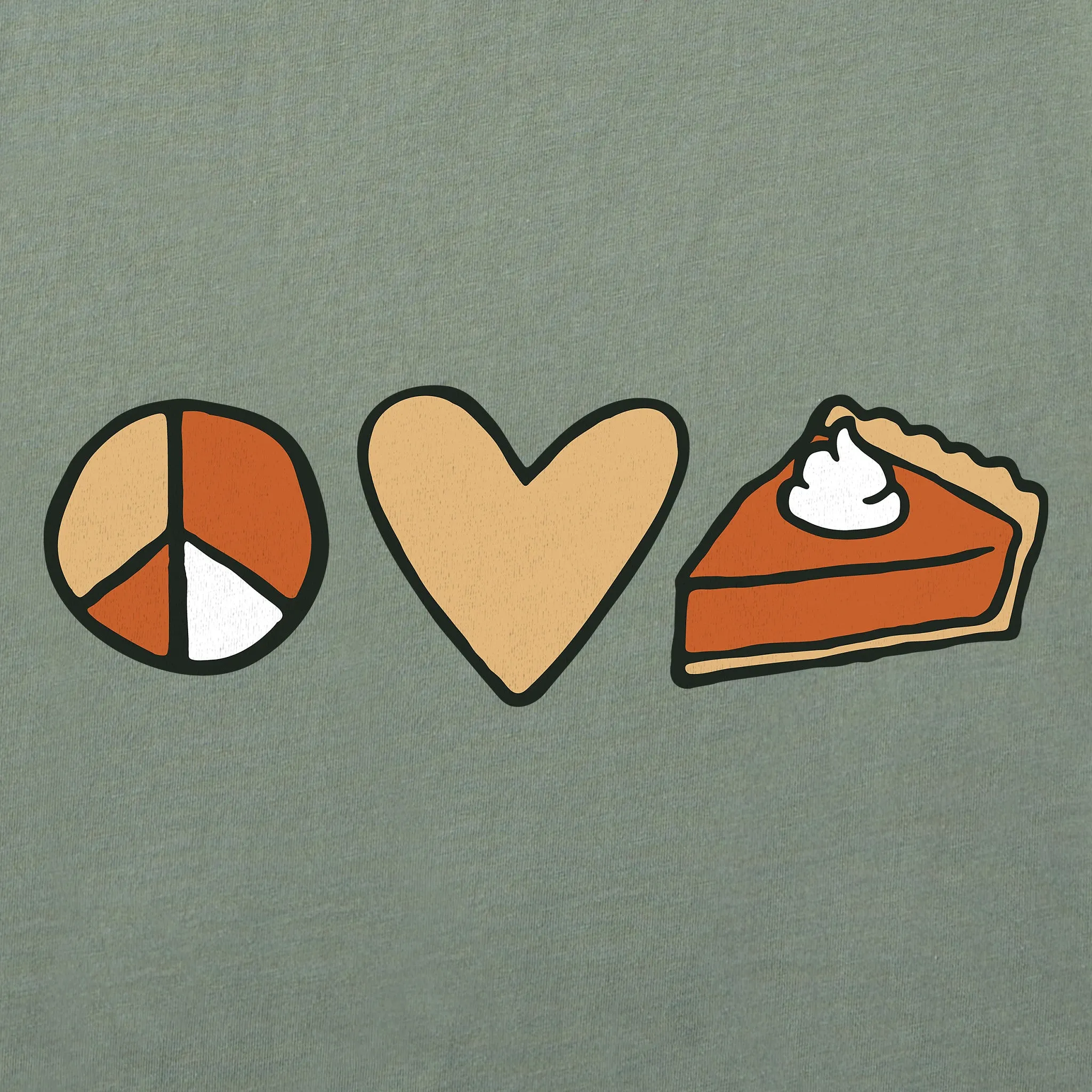 Men's Peace Love Pumpkin Pie Short Sleeve Crusher Tee Life is Good
