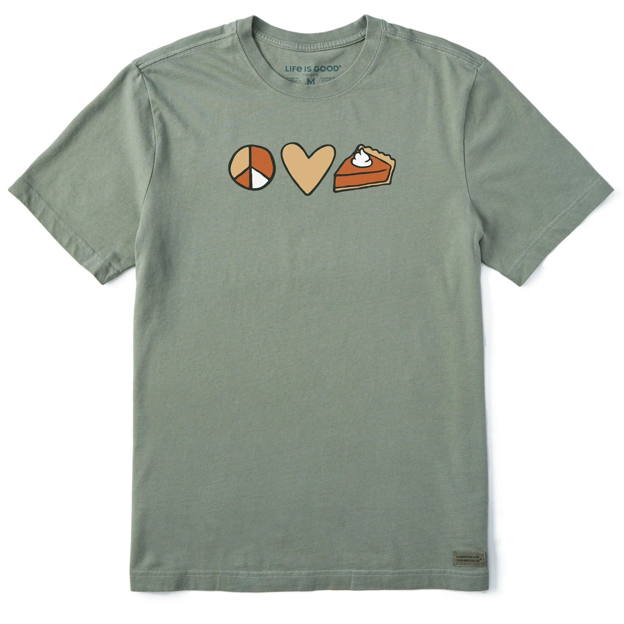 Men's Peace Love Pumpkin Pie Short Sleeve Crusher Tee Life is Good