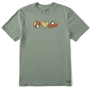 Men's Peace Love Pumpkin Pie Short Sleeve Crusher Tee Life is Good