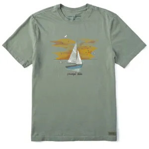 Men's Peaceful State Sailboat Short Sleeve Crusher Tee Life is Good