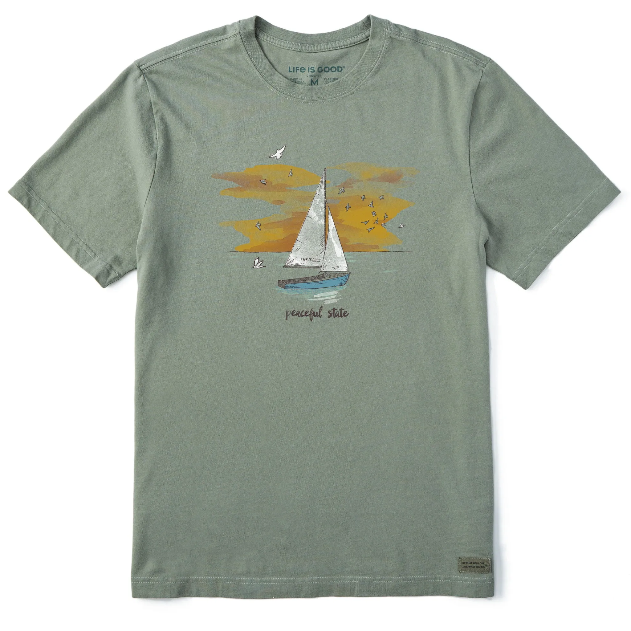 Men's Peaceful State Sailboat Short Sleeve Crusher Tee Life is Good