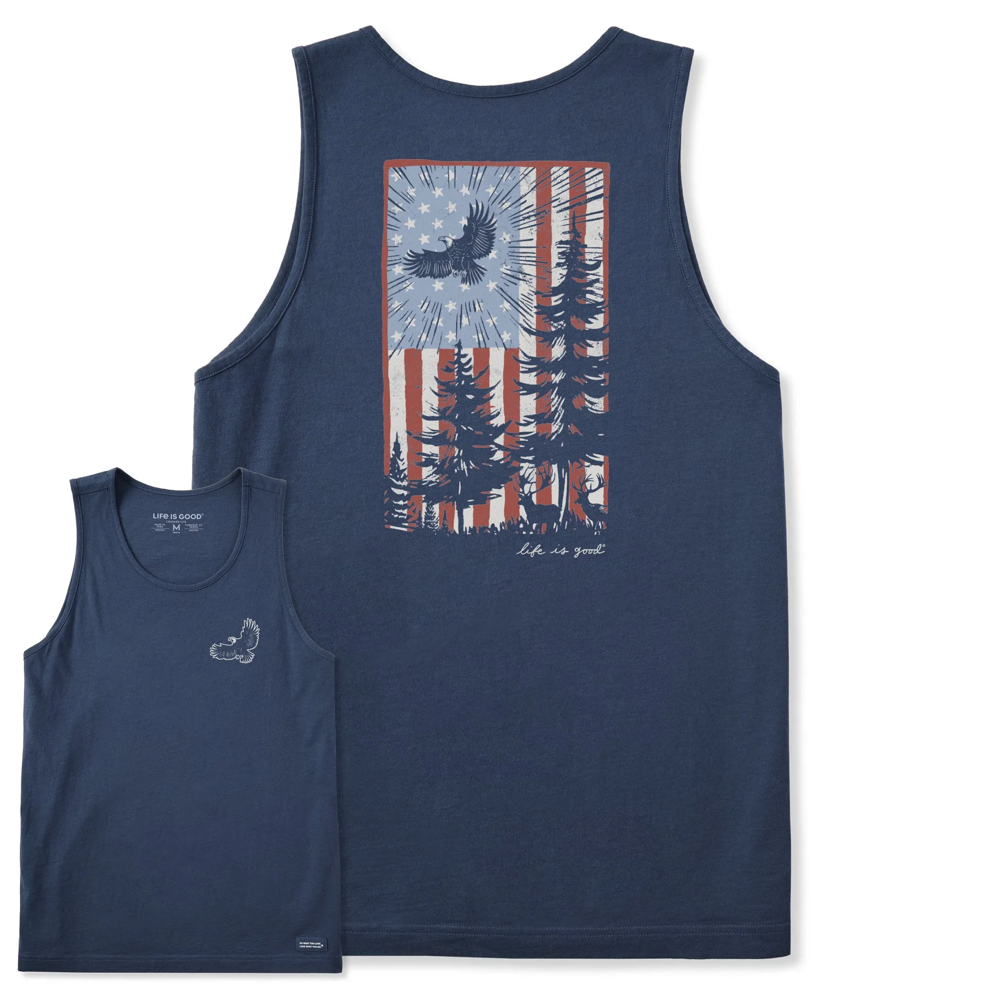Men's Pine Tree Flag Crusher-LITE Tank Life is Good