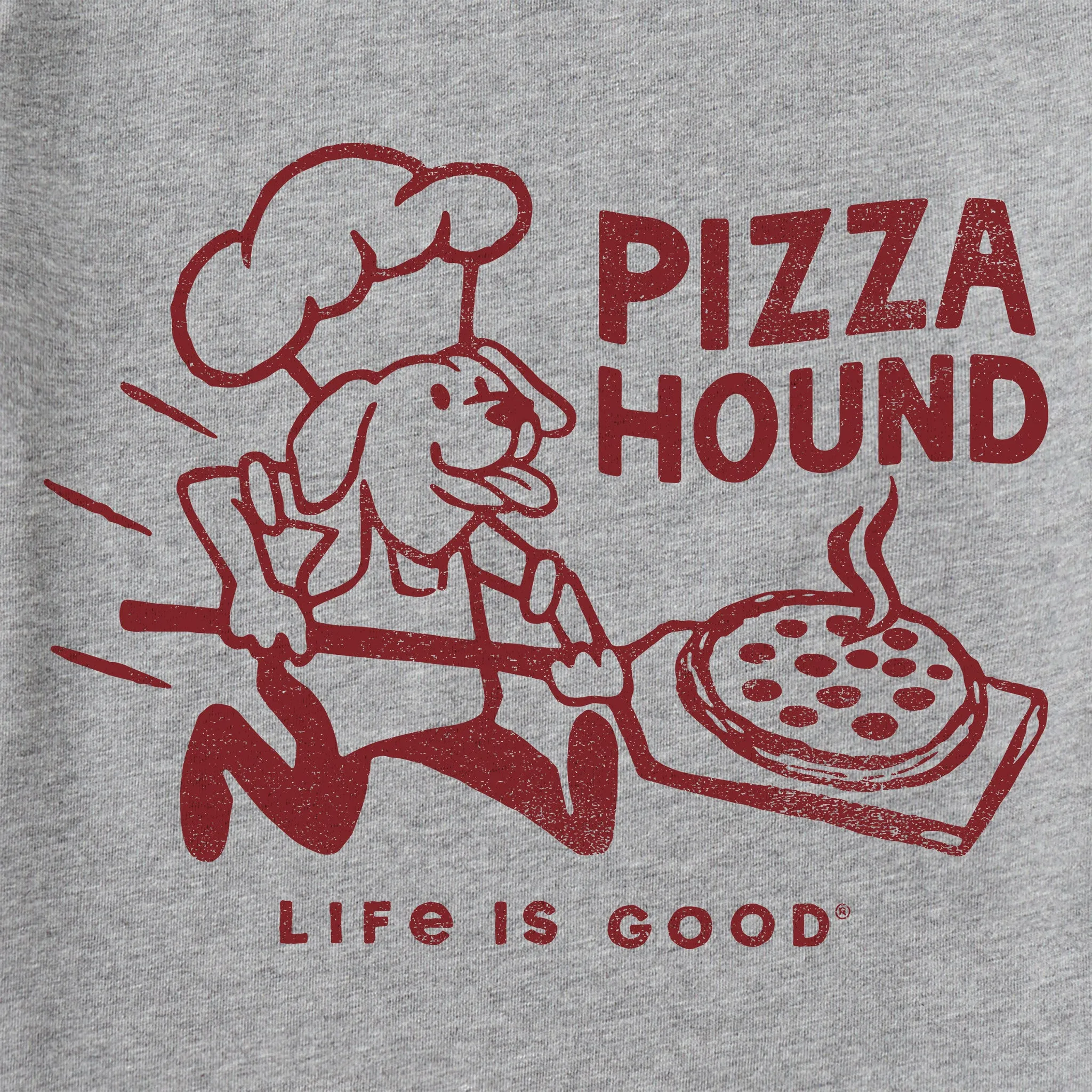 Men's Pizza Hound Short Sleeve Crusher Tee Life is Good