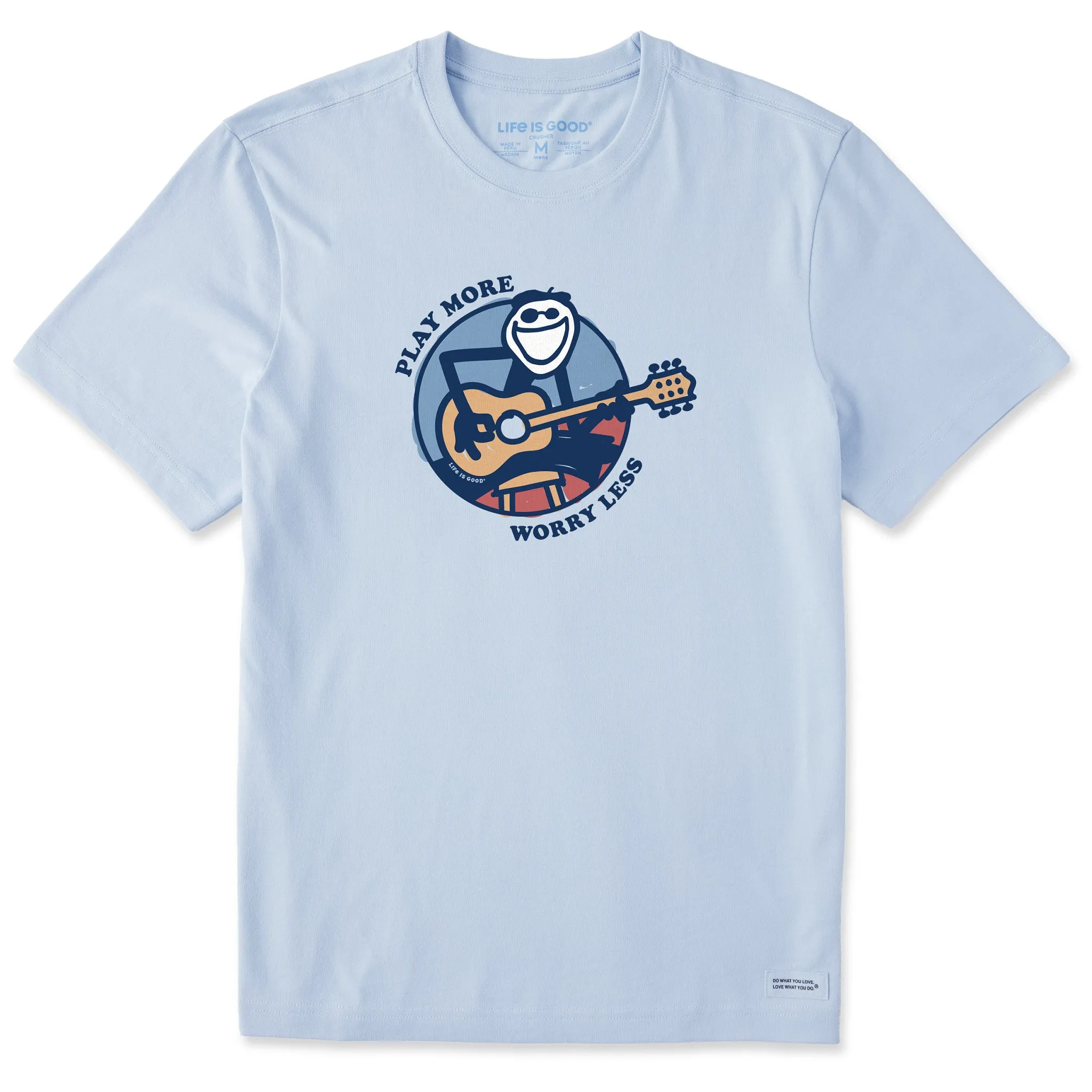 Men's Play More Worry Less Jake Guitar Short Sleeve  Tee Life is Good