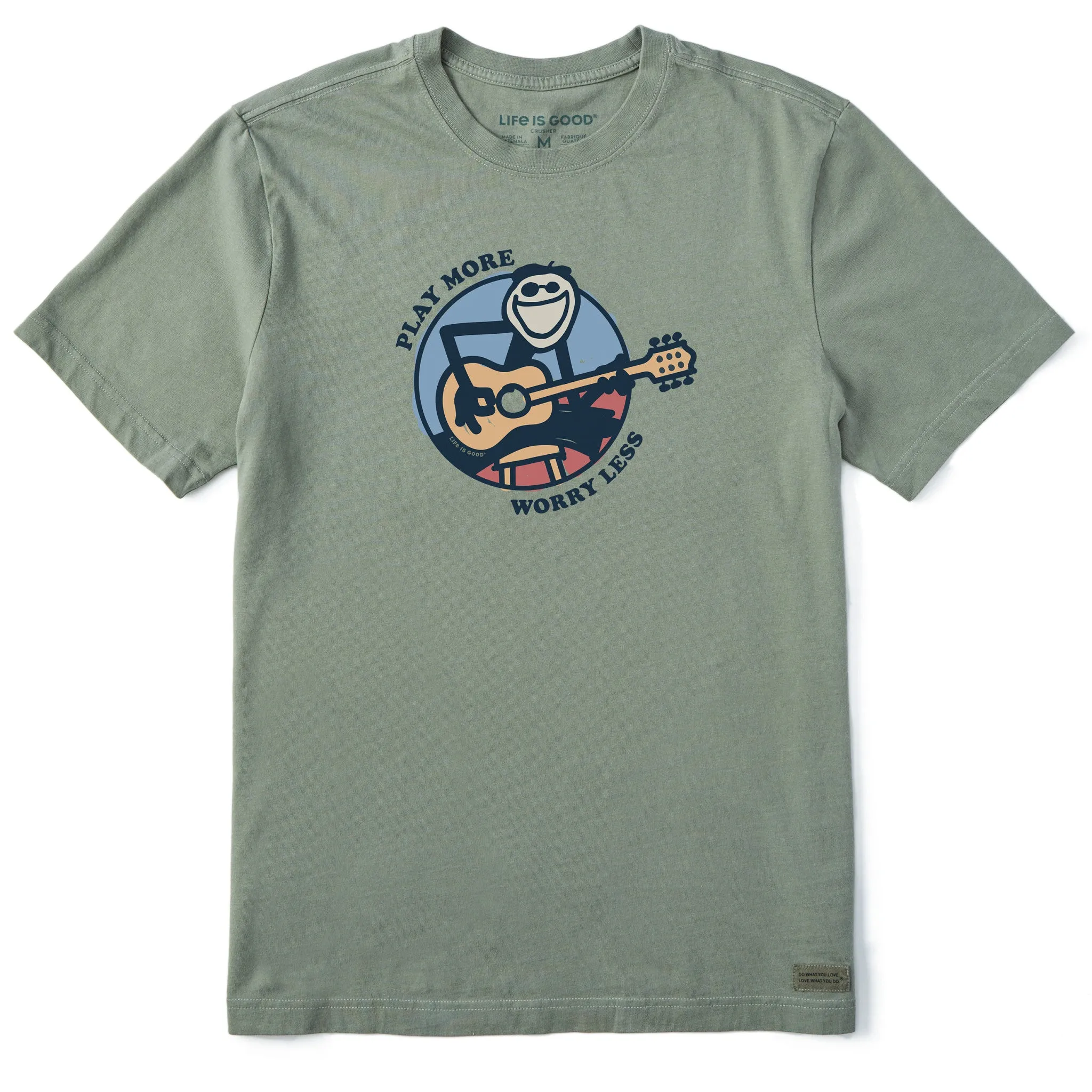 Men's Play More Worry Less Jake Guitar Short Sleeve  Tee Life is Good