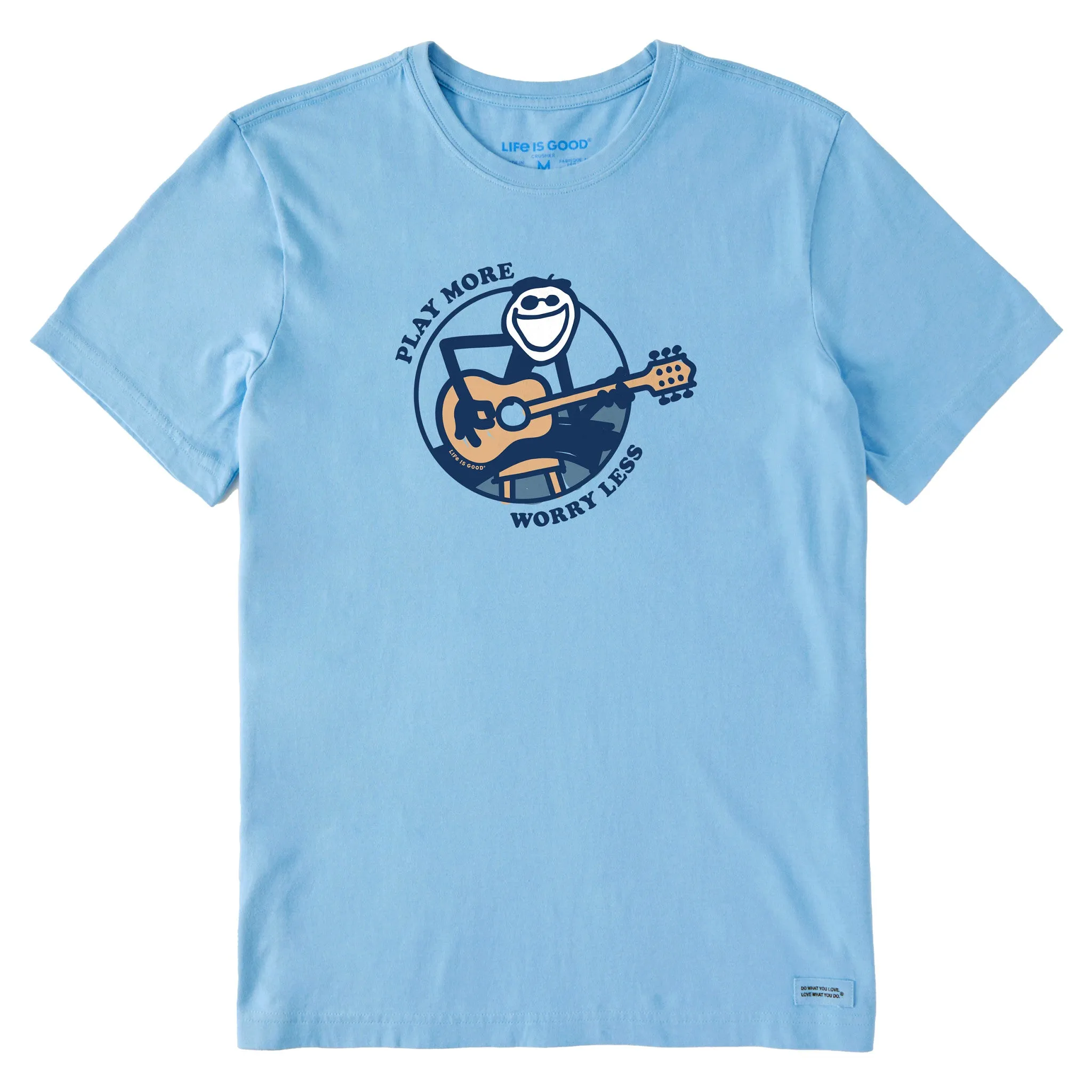 Men's Play More Worry Less Jake Guitar Short Sleeve  Tee Life is Good