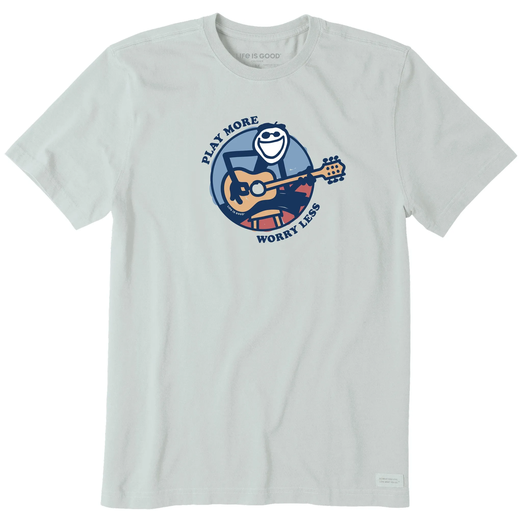 Men's Play More Worry Less Jake Guitar Short Sleeve  Tee Life is Good