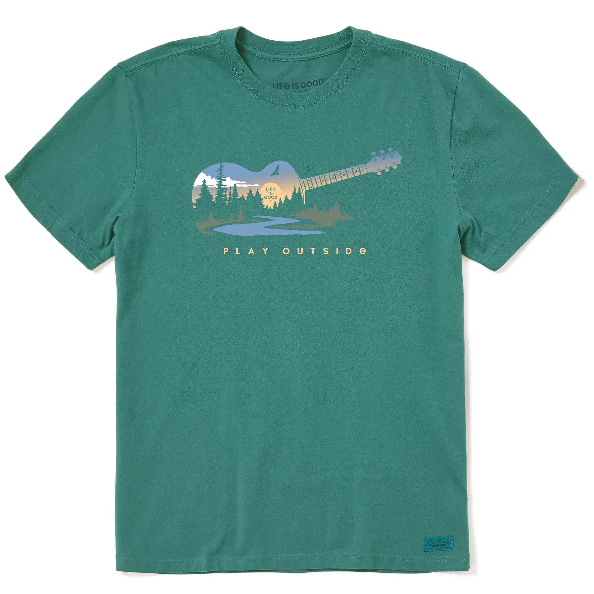 Men's Play Outside Guitar Short Sleeve Crusher Tee Life is Good