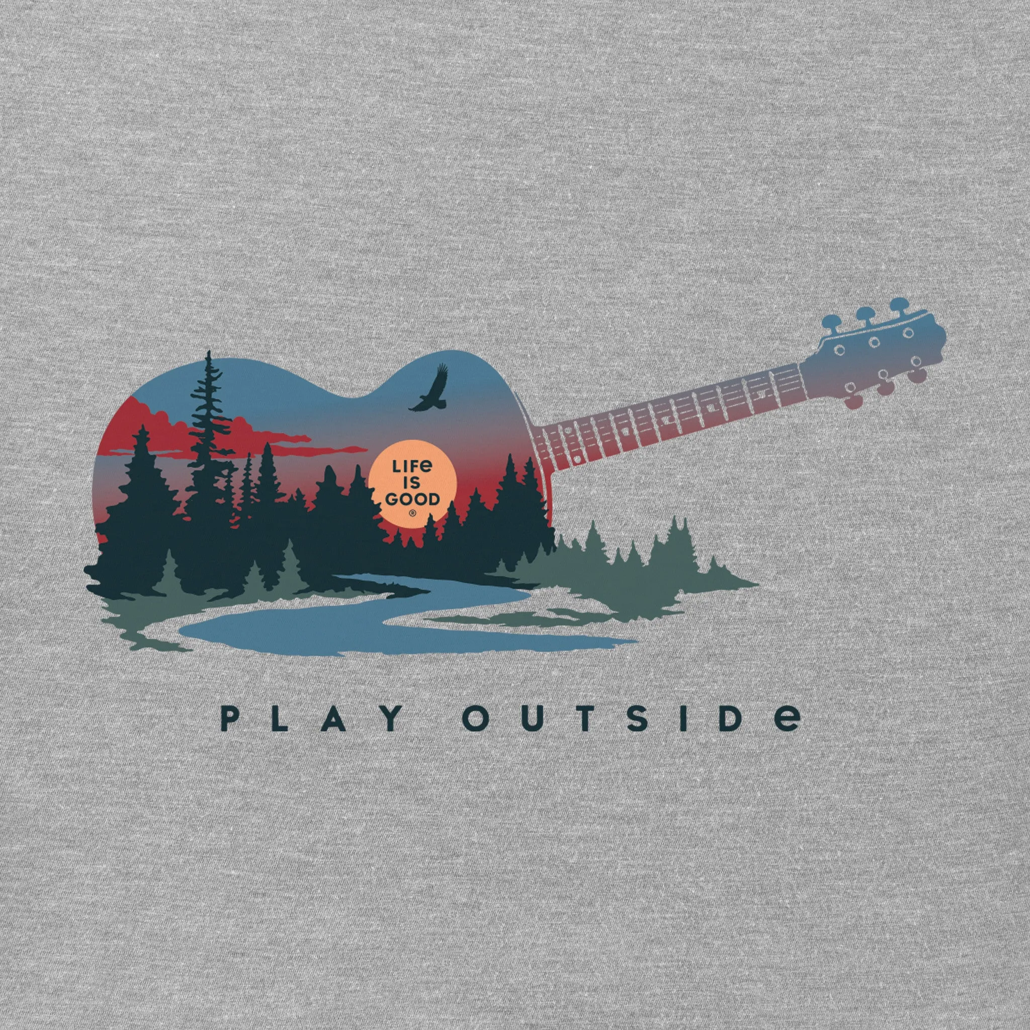 Men's Play Outside Guitar Short Sleeve Crusher Tee Life is Good