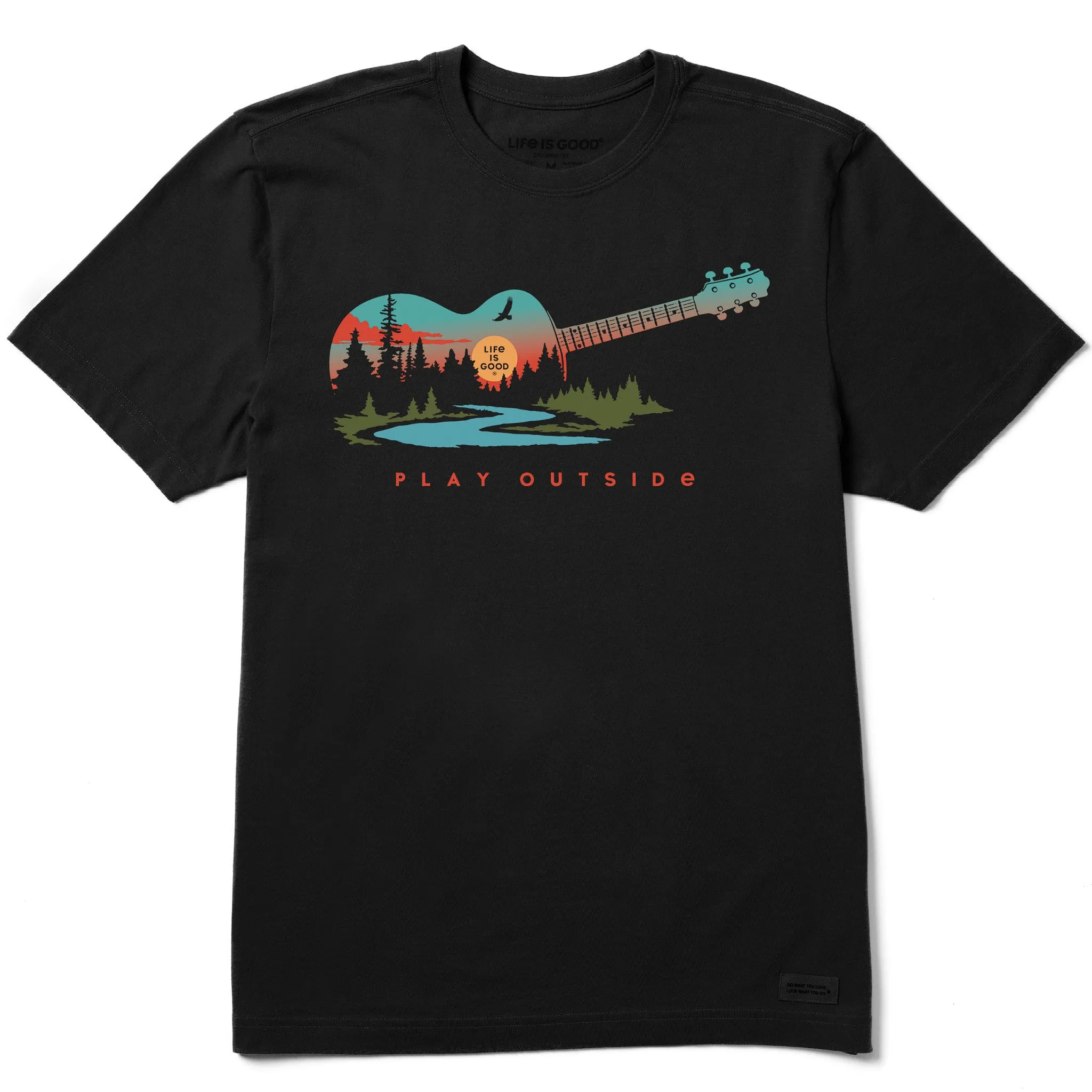Men's Play Outside Guitar Short Sleeve Crusher Tee Life is Good