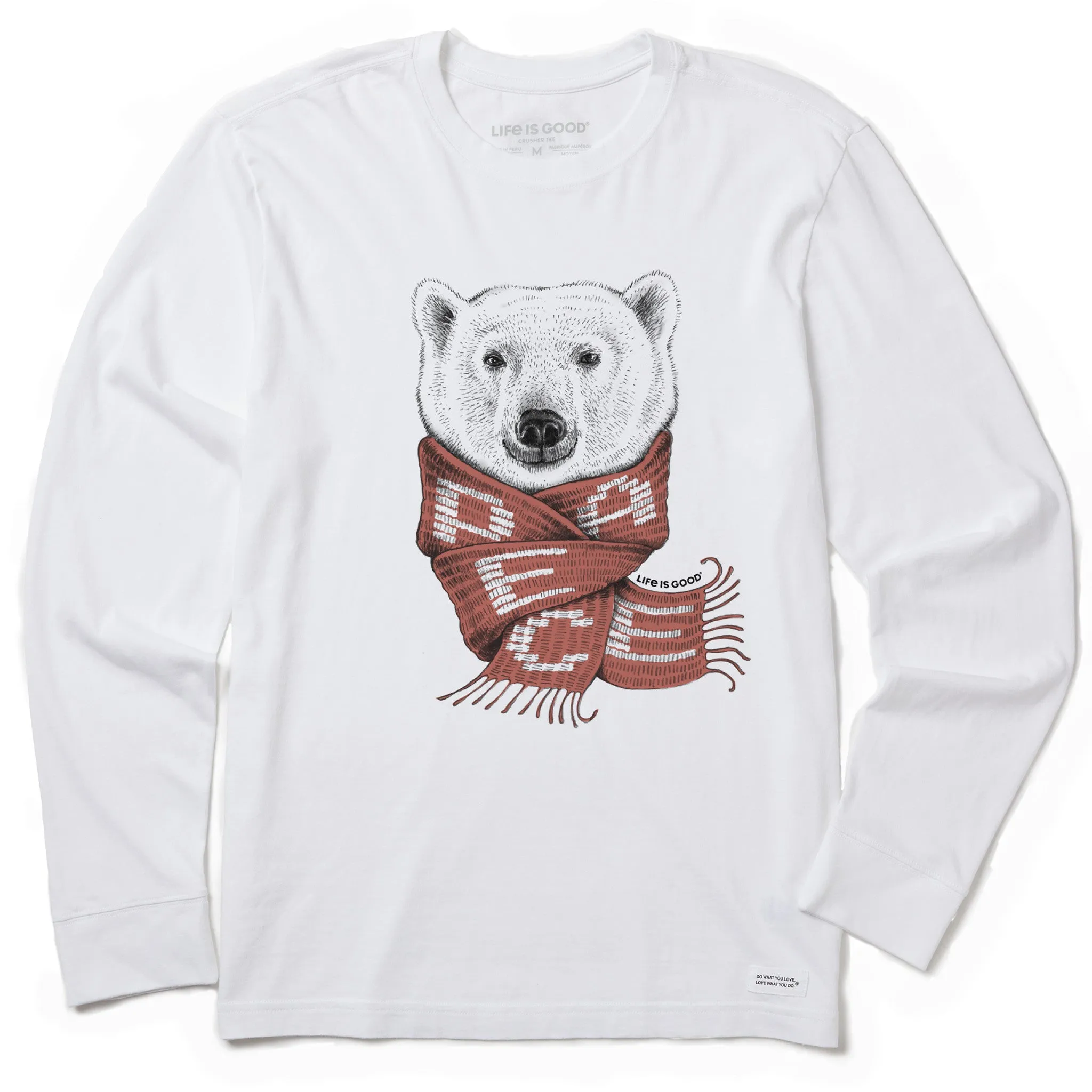 Men's Polar Bear Peace Long Sleeve Crusher Tee Life is Good