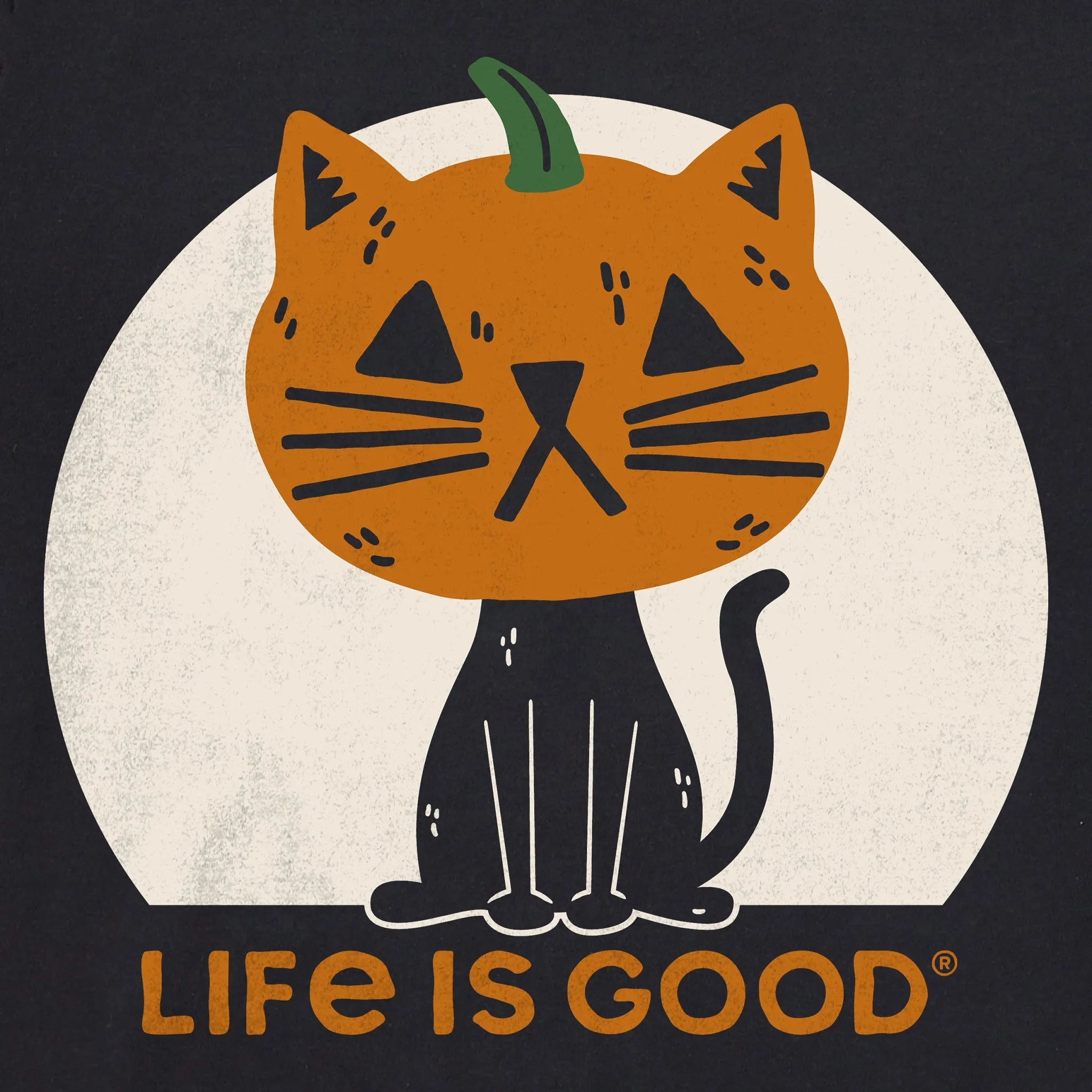 Men's Pumpkinhead Cat Short Sleeve Tee Life is Good