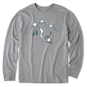 Men's Quicky Bear Ski Vista Long Sleeve Crusher Tee Life is Good