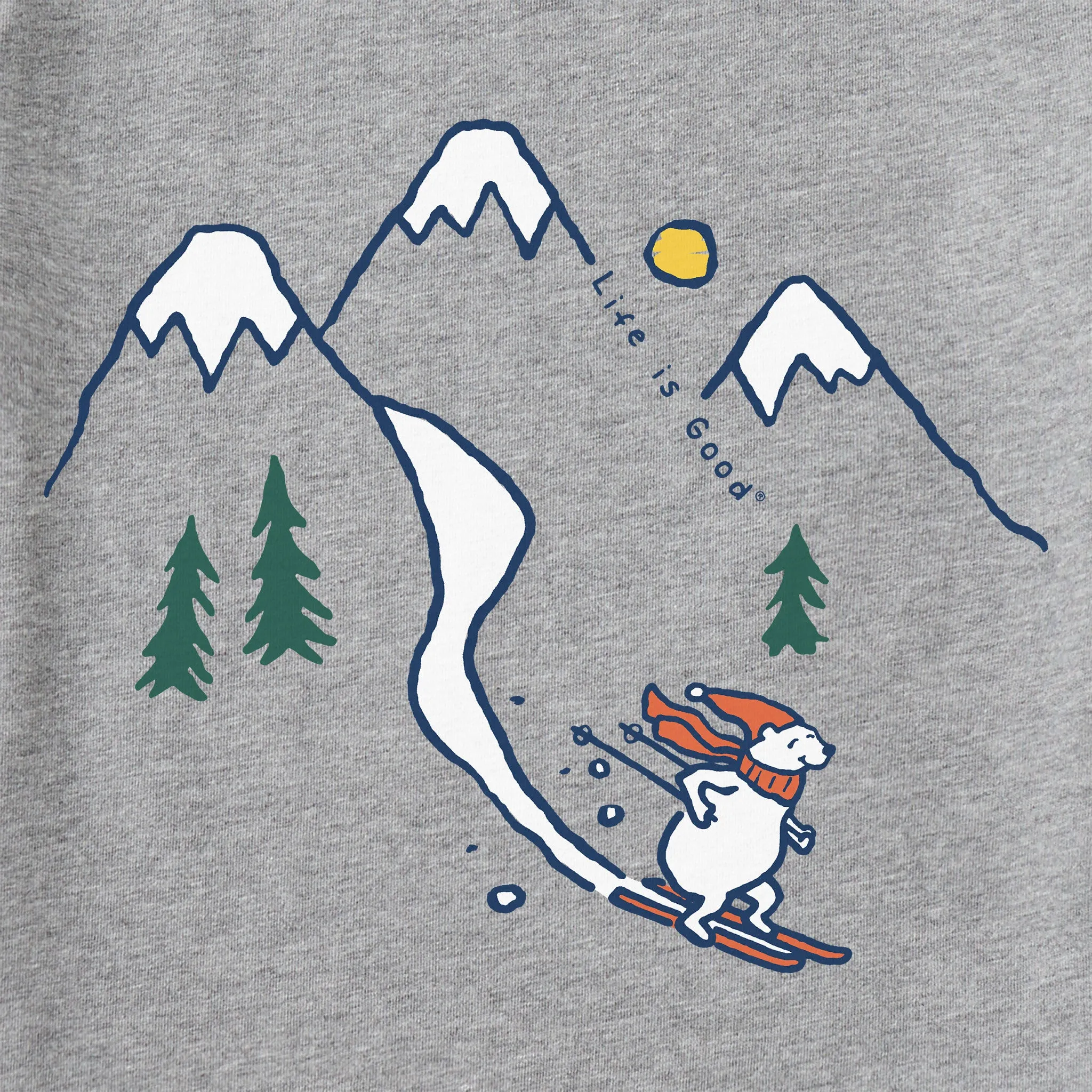 Men's Quicky Bear Ski Vista Long Sleeve Crusher Tee Life is Good