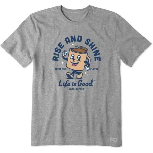 Men's Rise and Shine Coffee Short Sleeve Tee Life is Good
