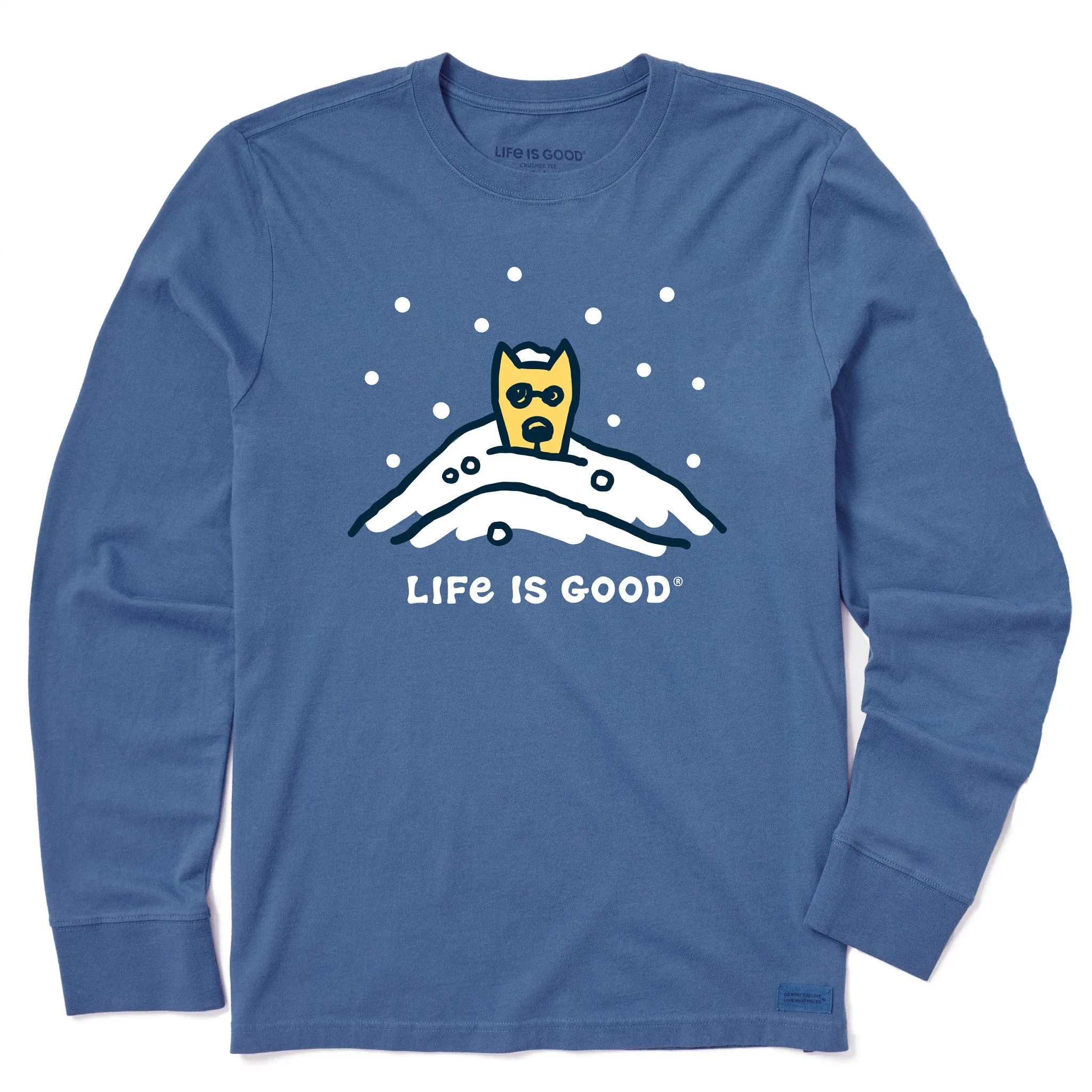 Men's Rocket Snow Pile Long Sleeve Crusher Tee Life is Good