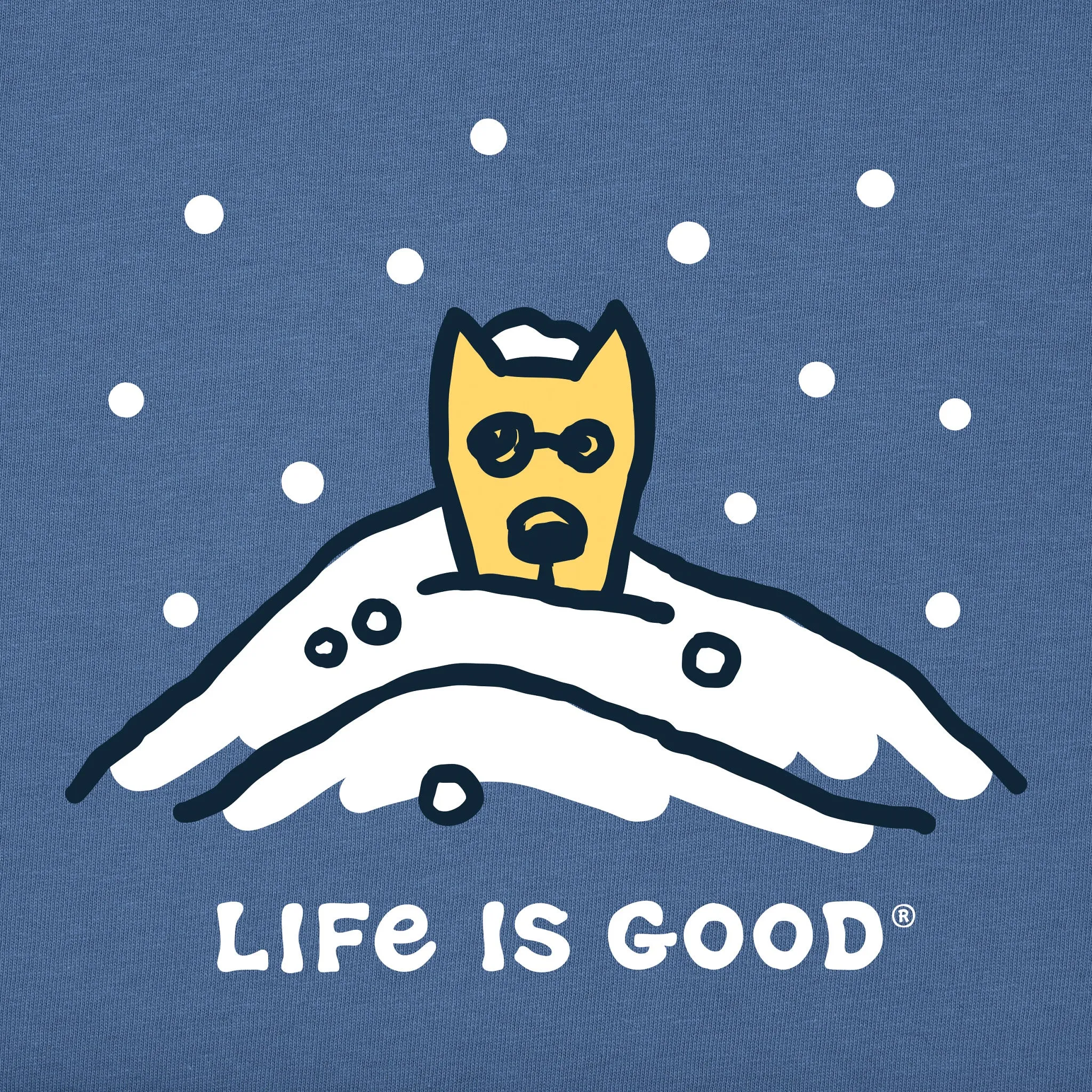 Men's Rocket Snow Pile Long Sleeve Crusher Tee Life is Good