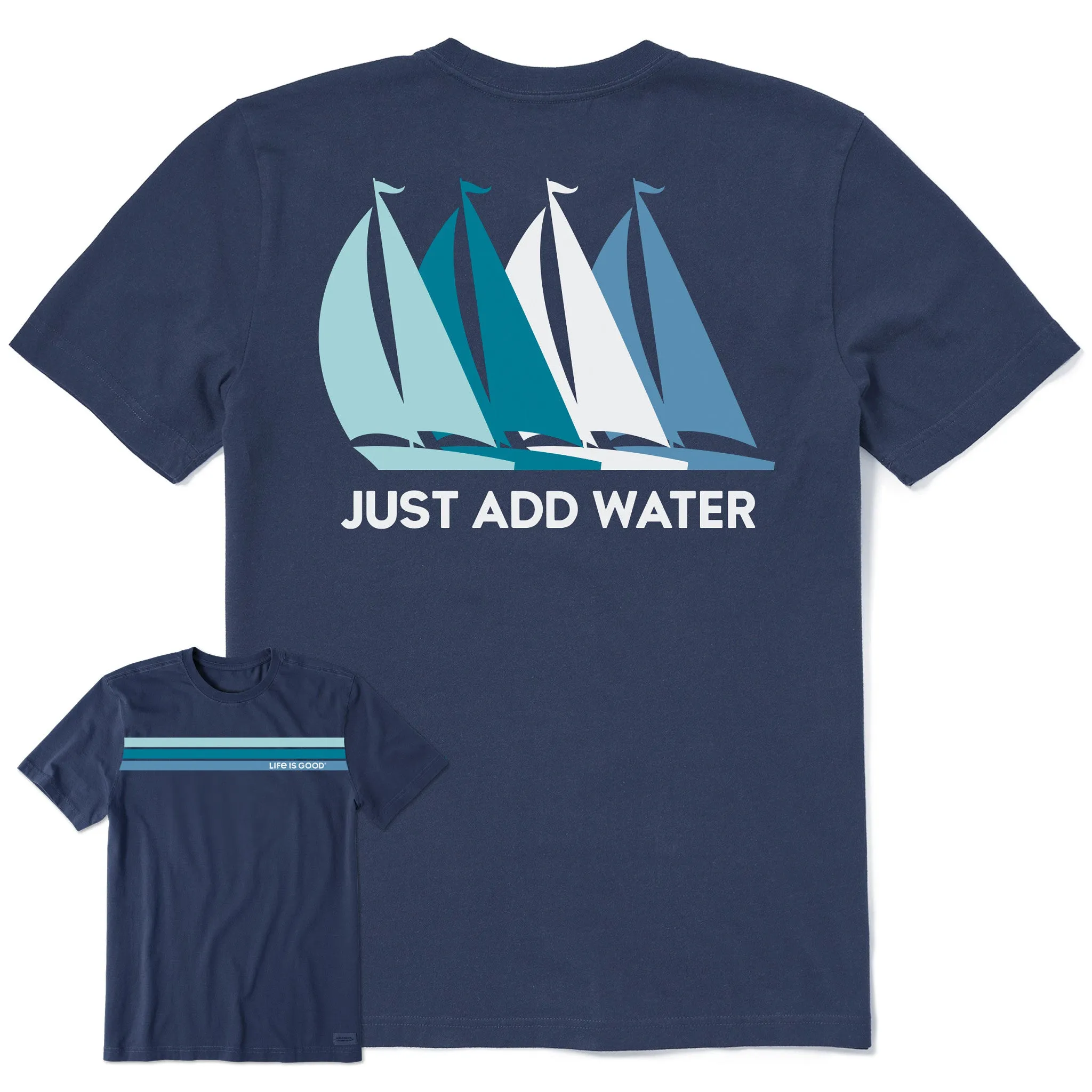 Men's Sailboat Silhouettes Short Sleeve Crusher Tee Life is Good