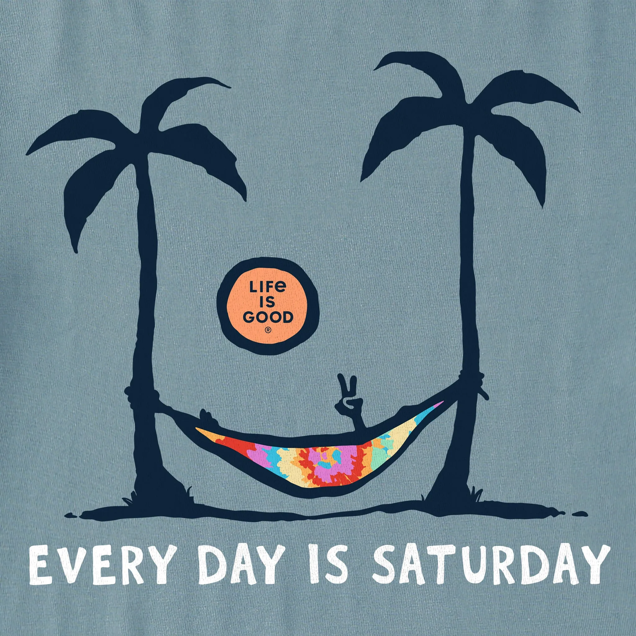 Men's Saturday Hammock Palms Tie Dye Short Sleeve Crusher Tee Life is Good