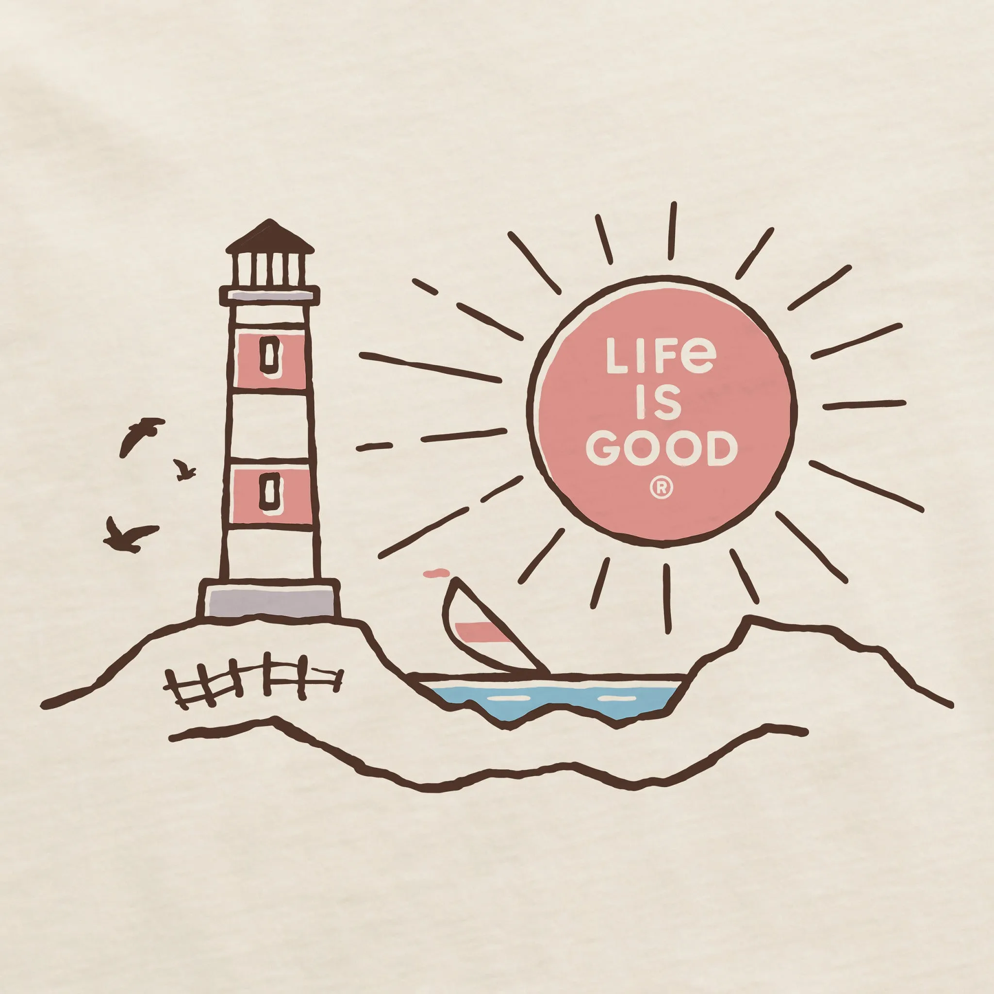 Men's Scenic Lighthouse Short Sleeve Crusher Tee Life is Good