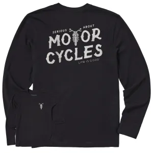 Men's Serious About Motor Cycles Long Sleeve Crusher Tee Life is Good