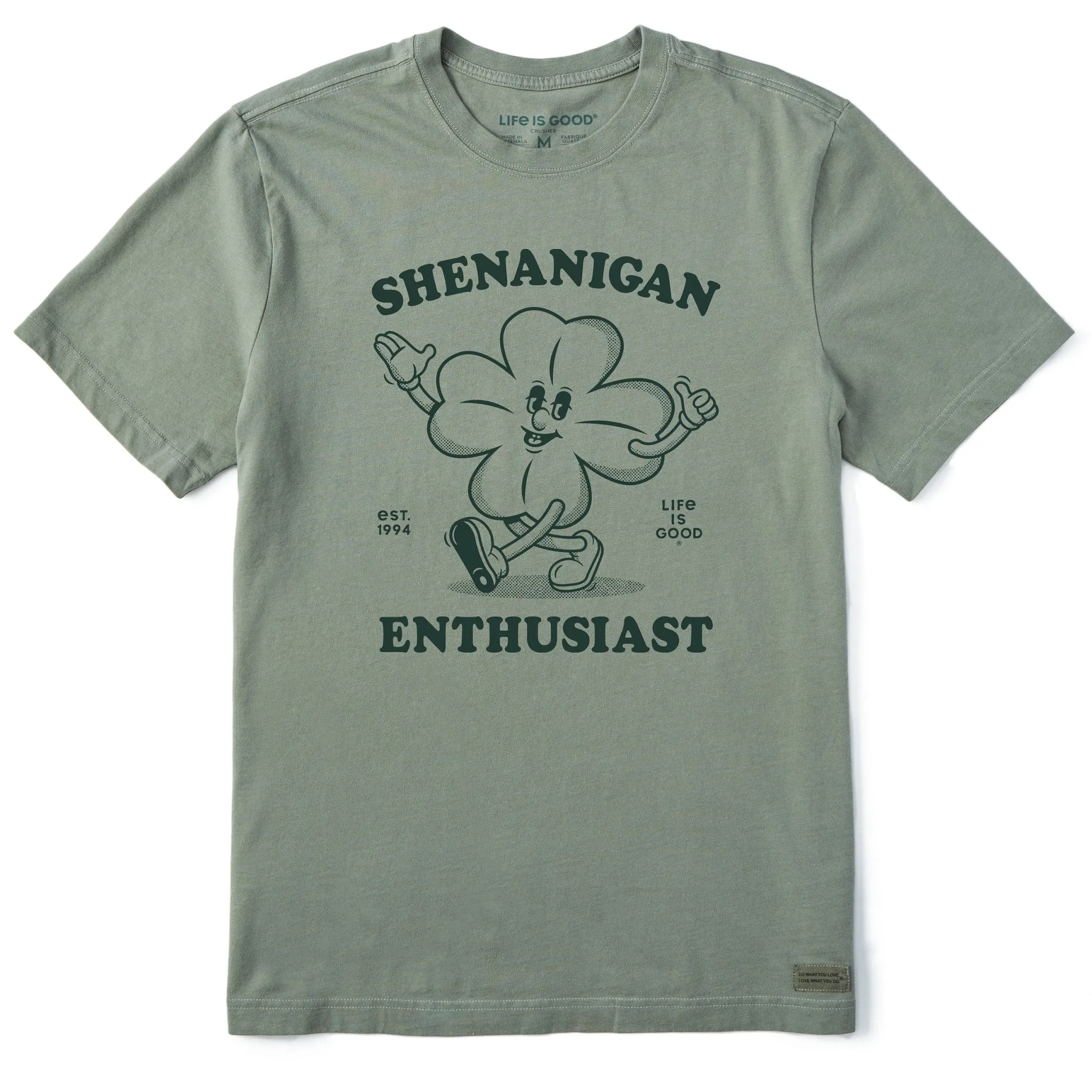 Men's Shenanigan Enthusiast Clover Short Sleeve Tee Life is Good