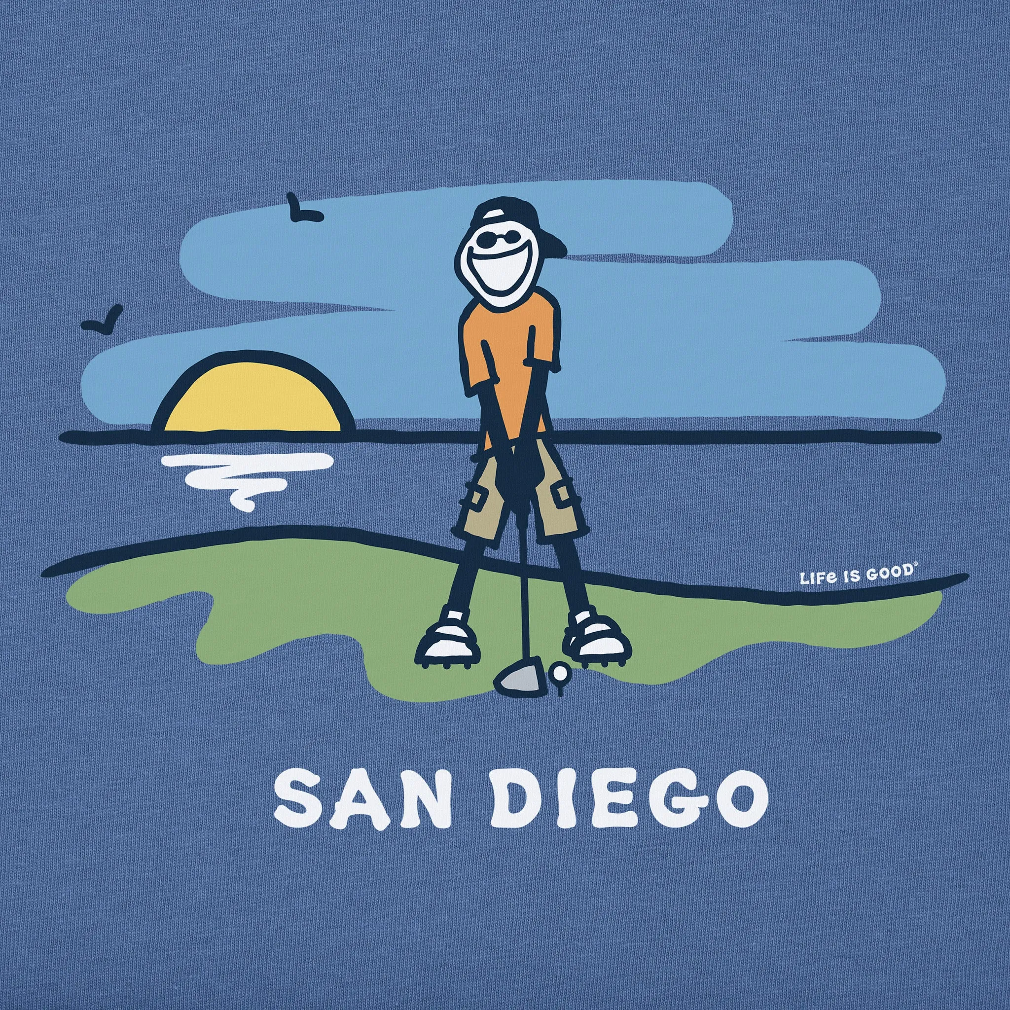 Men's Shoreline Golf San Diego Short Sleeve Crusher-LITE Tee Life is Good
