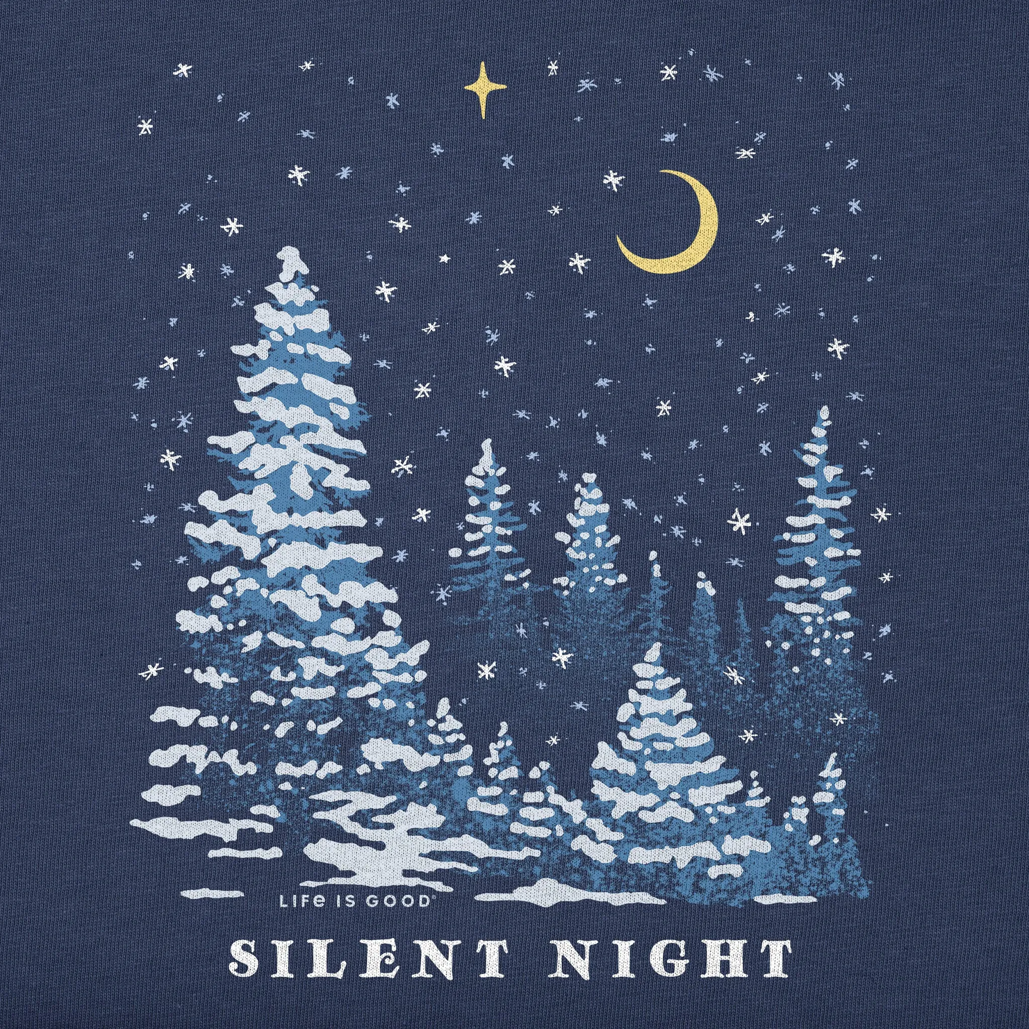 Men's Silent Snowy Night Long Sleeve Crusher Tee Life is Good