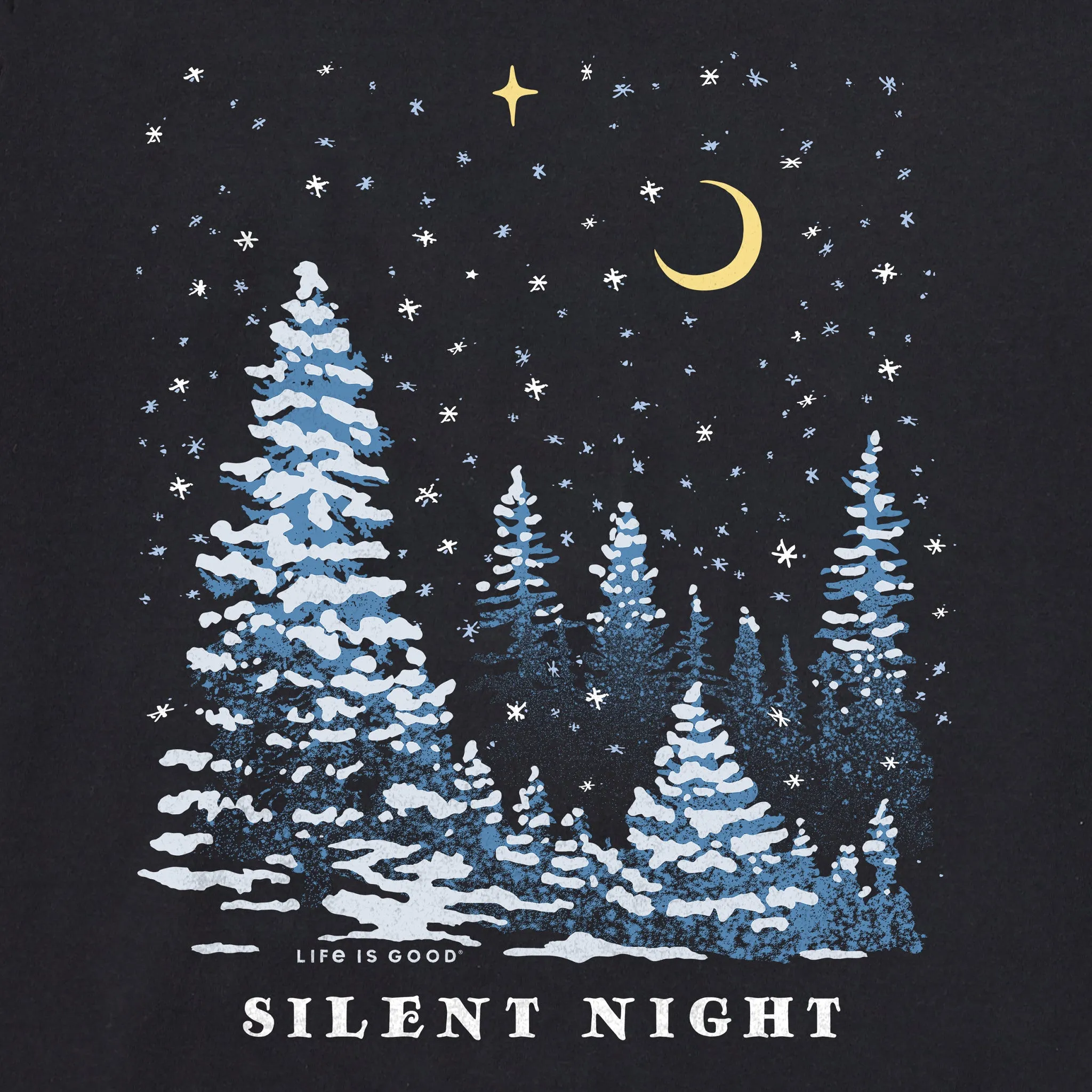 Men's Silent Snowy Night Long Sleeve Crusher Tee Life is Good